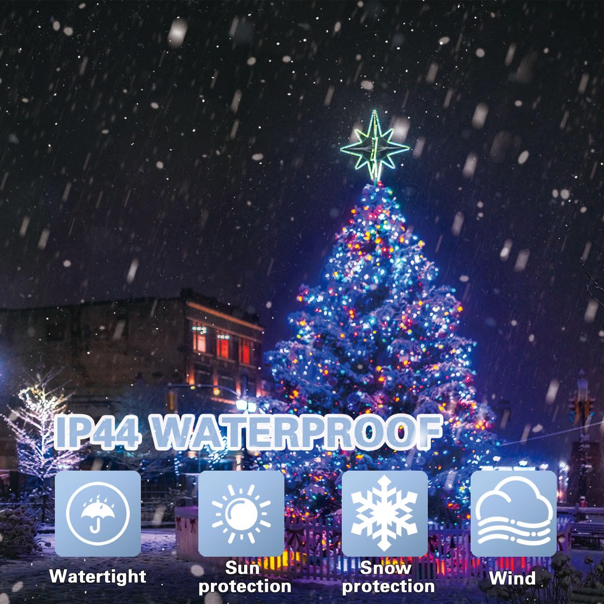 Lamphome 33Ft Christmas Decorative Mini Lights  100 Led Transparent Wire Fairy Starry String Lights Plug In  12 Lighting Modes  For Indoor Outdoor Xmas Tree Wedding Party Decoration (White+Multicolor)