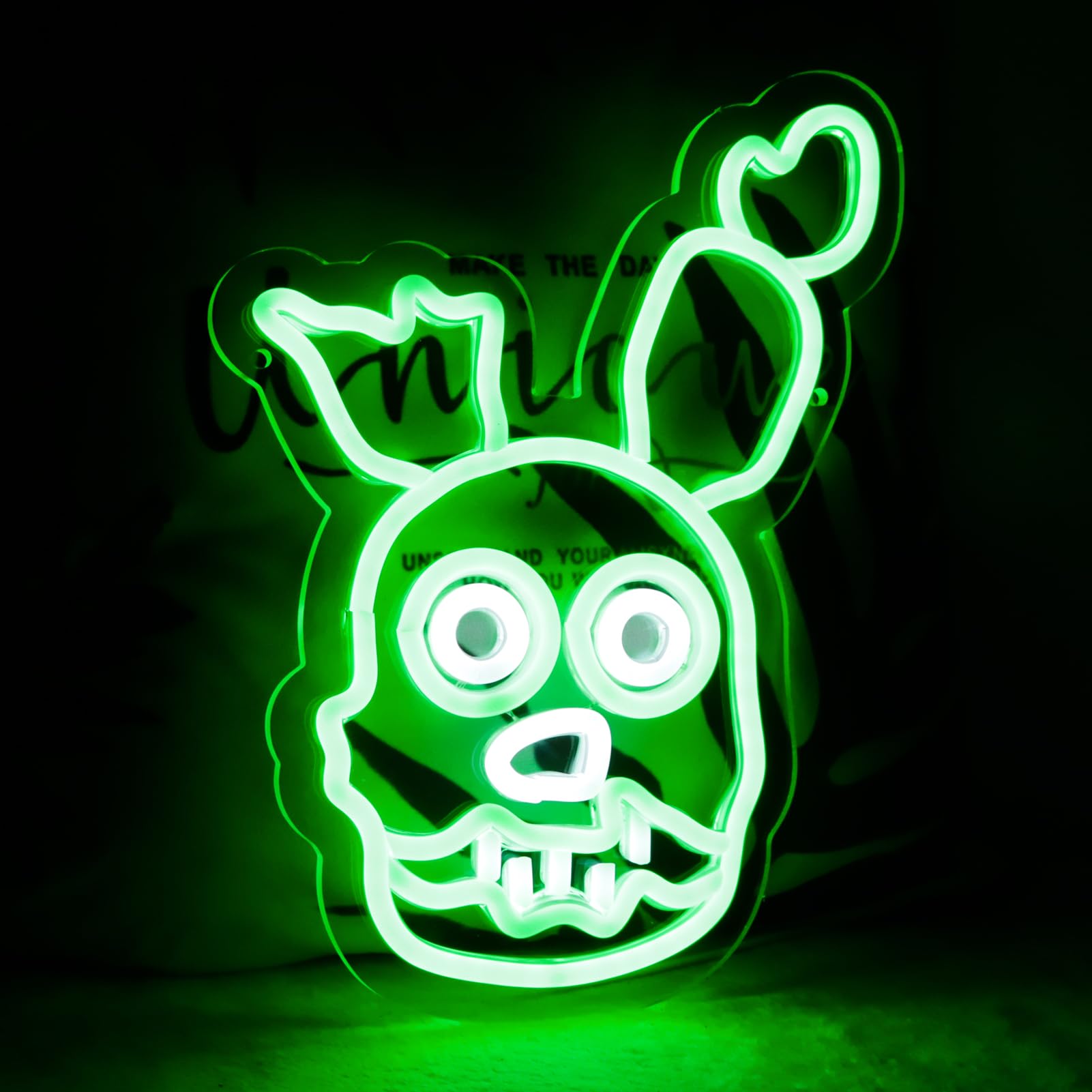 AHlove Neon Sign - Five Nights at Freddys Springtrap, LED Wall Decor, 12.2inx9.2in, Plastic, Neon Colors