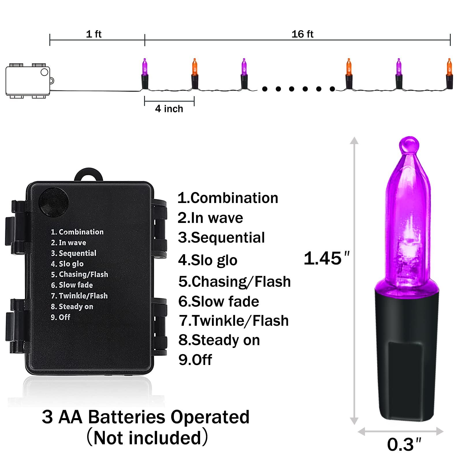 Kouqiya Battery Operated Christmas Lights, 2 Set Of 17Ft 50 Led Mini String Lights With Auto-Timer 8 Modes Waterproof Tree Light