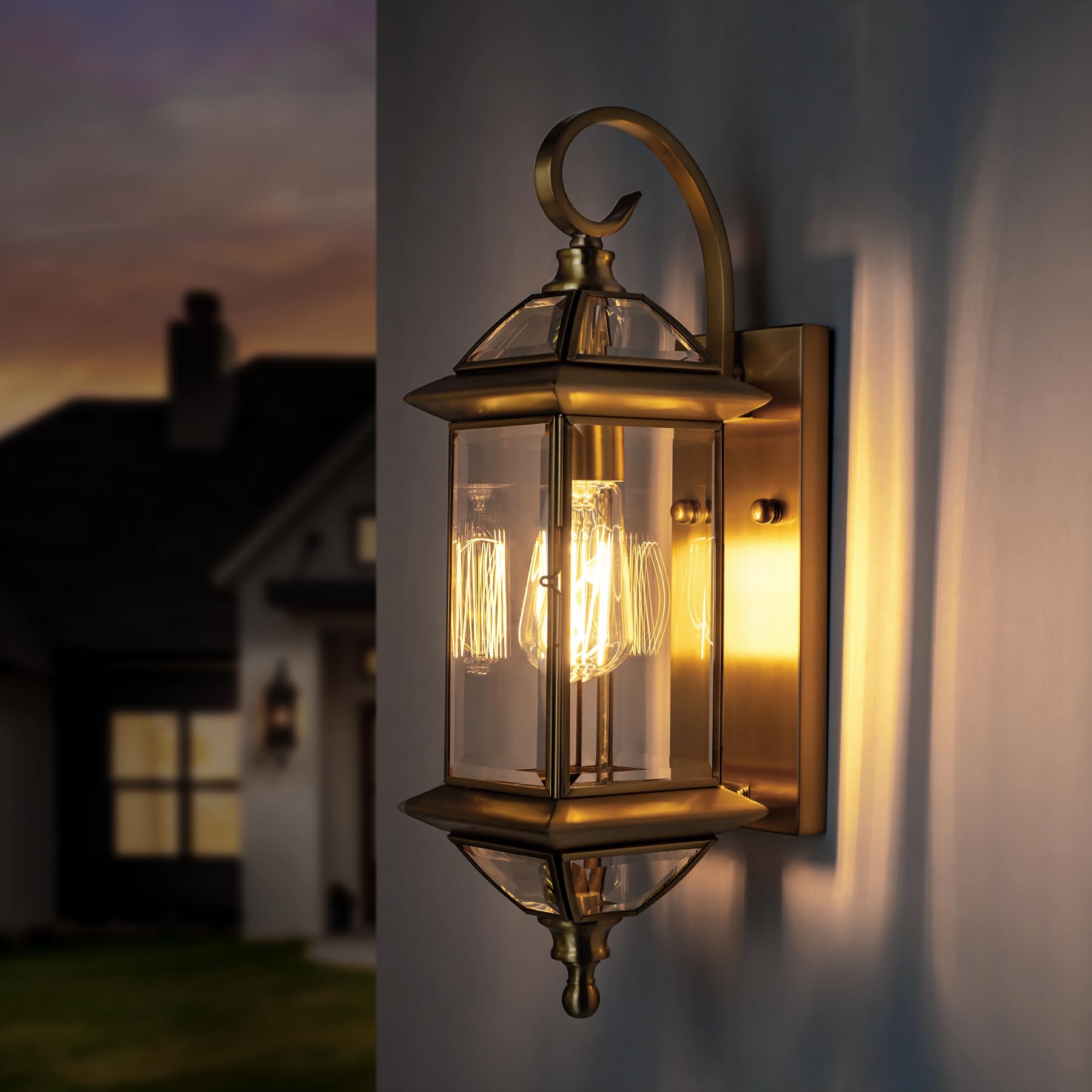 Gazelighting Copper Outdoor Lights Wall Mount 18.5&quot; H Porch Light Oil Rubbed Brass Exterior Light Fixture With Clear Glass,Outside Lighting For Patio, Garage, Frontdoor 1 Pack,Bulb Not Included