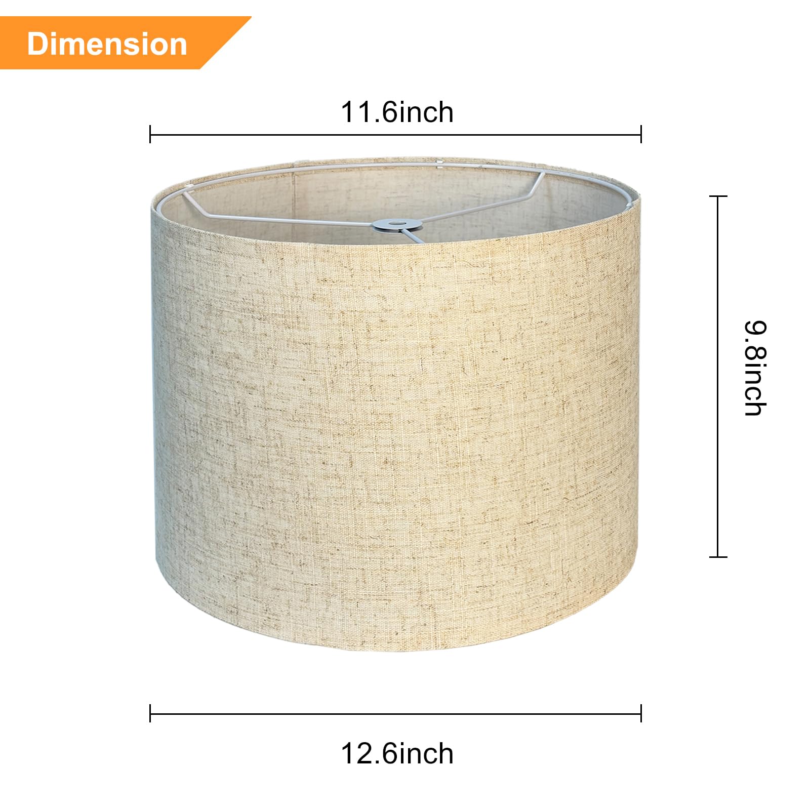 Lampshades Set Of 2, Lamp Shades For Table Lamps Floor Lamps Rustic Brown Drum Lampshade- 11.6'' Top X 12.6'' Bottom X 10''High