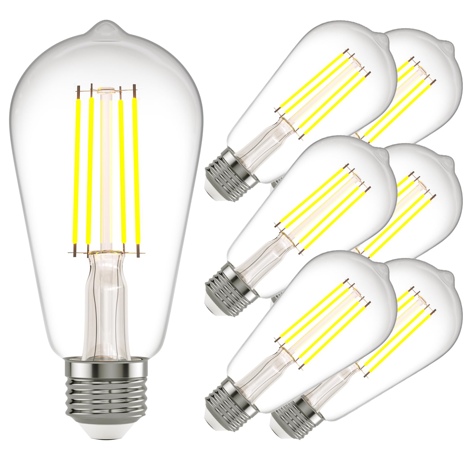 Kawaya E26 Led Edison Bulbs: 6W Equivalent 60 Watt Dimmable Led Light Bulbs - Vintage Warm Lights 2700K 800 Lumens High Brightne