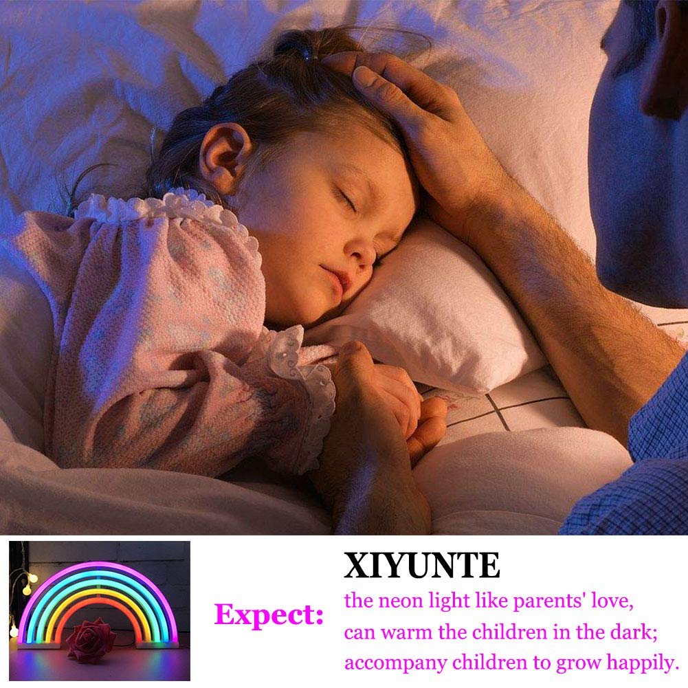 XIYUNTE Rainbow Neon Light - USB LED Wall Decor, 11.8x6.49x1 inches, Plastic, Model VC121-Rainbow-GM