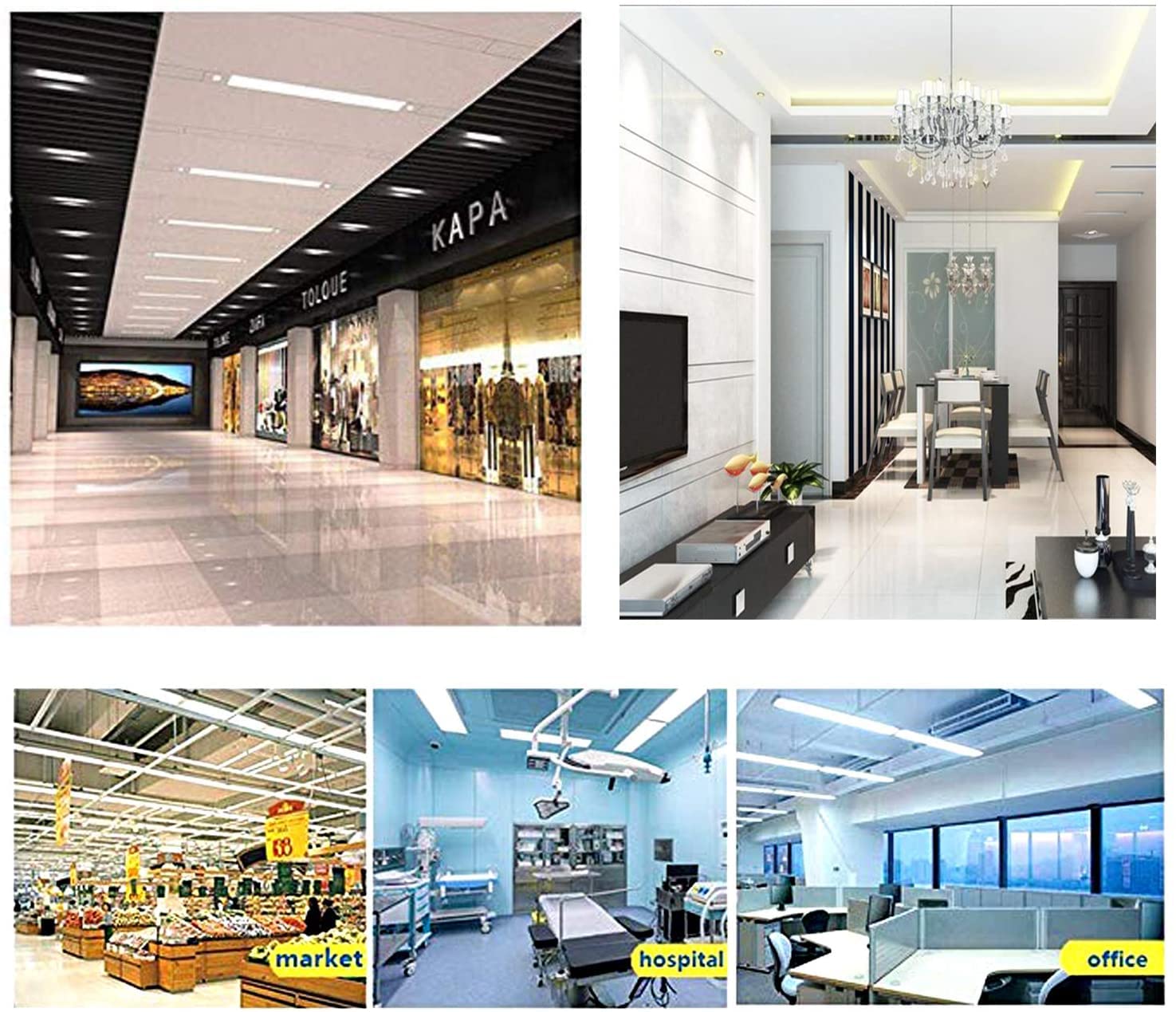 Britelumen F15T8 LED Tube Light,120V 4 Pack of 18'' 7W Tube Light Bulb,5000K Daylight White,Rotatable End Caps,LED Fluorescent T