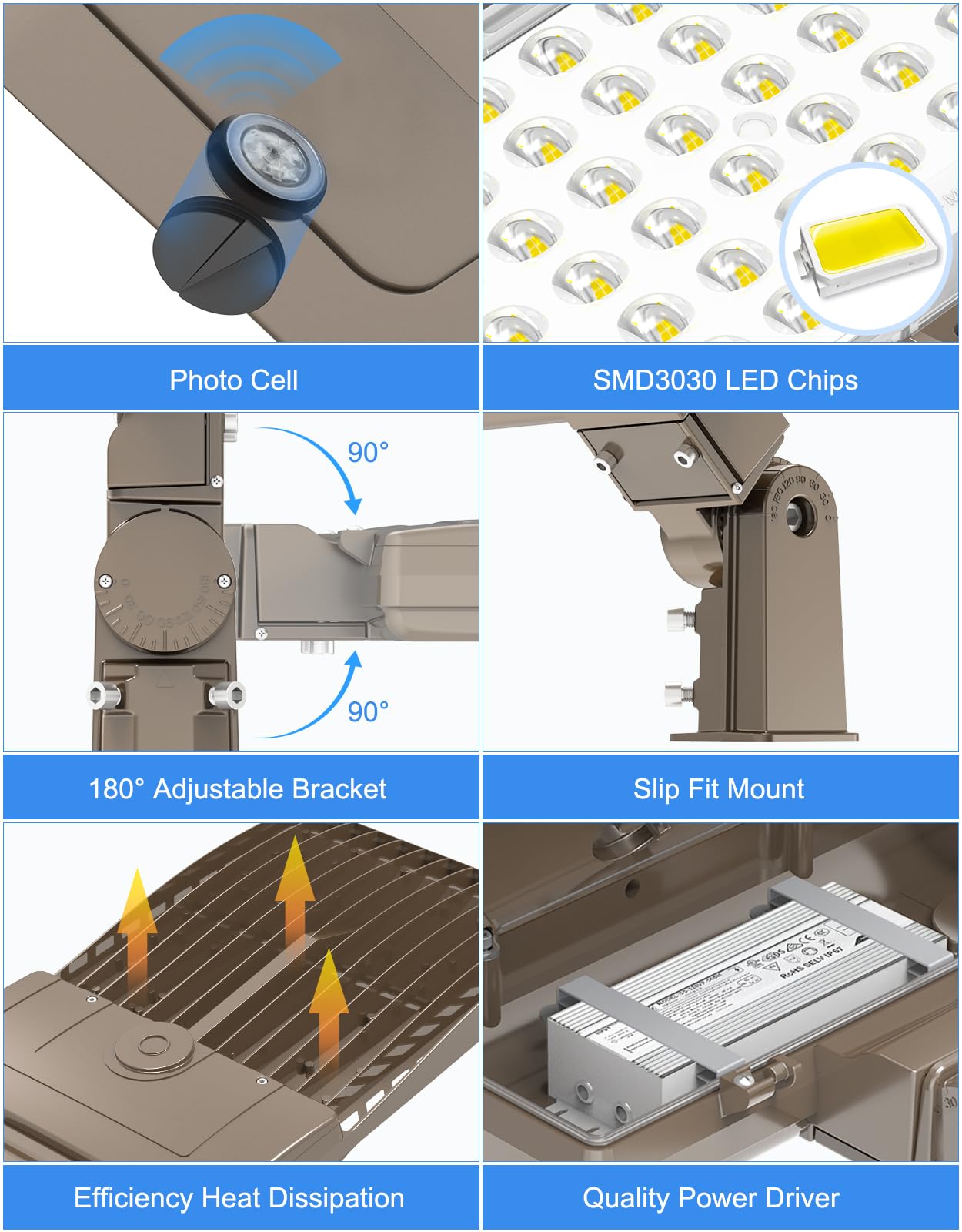 Kukuppo 320W Led Parking Lot Light Dusk To Dawn 48 000Lm  Dlc Ul Listed Industrial Grade Led Shoebox Parking Pole Light 5000K Ip65 Waterproof Outdoor Commercial Area Lighting With Slip Fitter