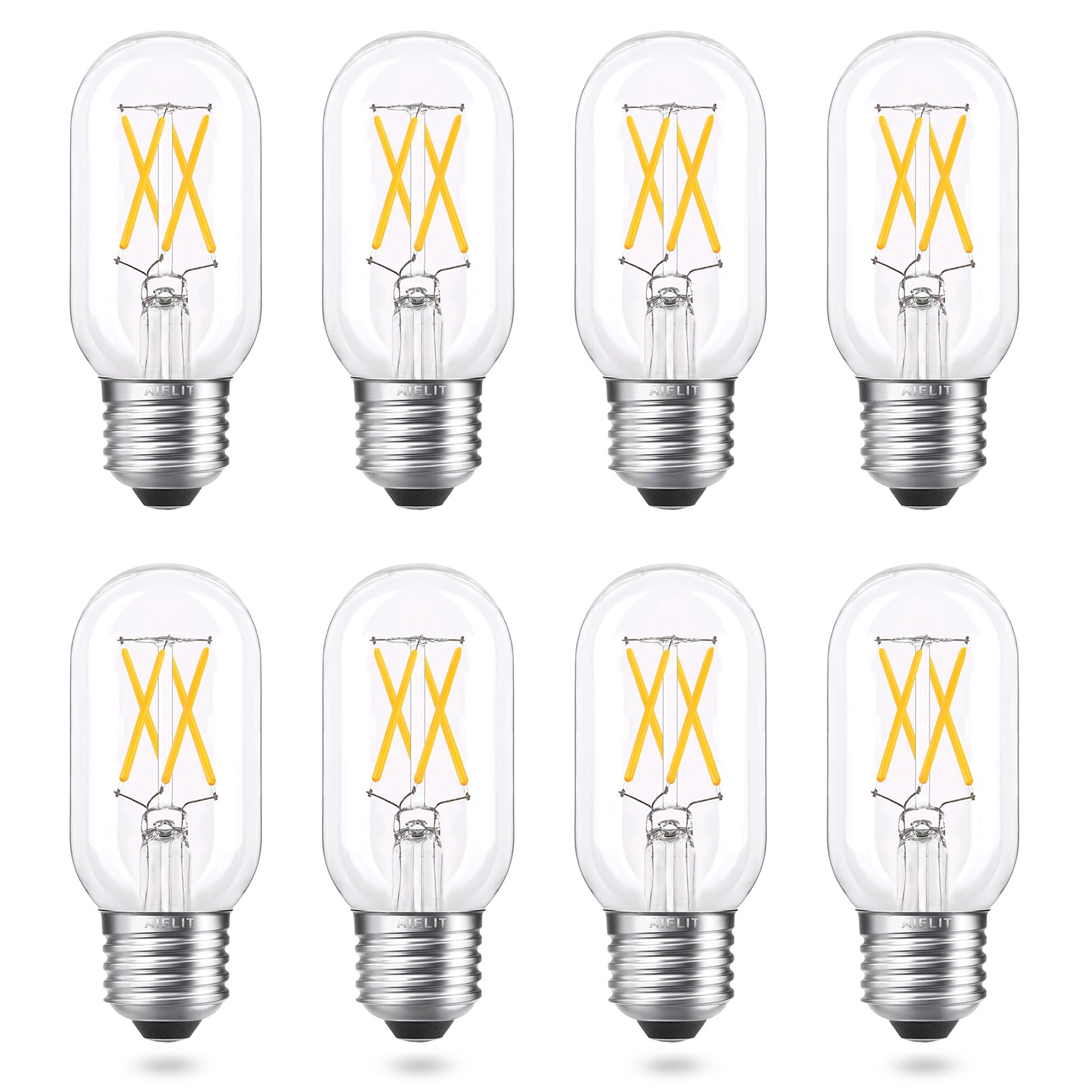 E26 Led Bulb 40W Equivalent, Energy Efficient 4W, Soft Warm White 3000K, Dimmable 400Lm Tubular T14 T45 Led Edison Light Bulbs F