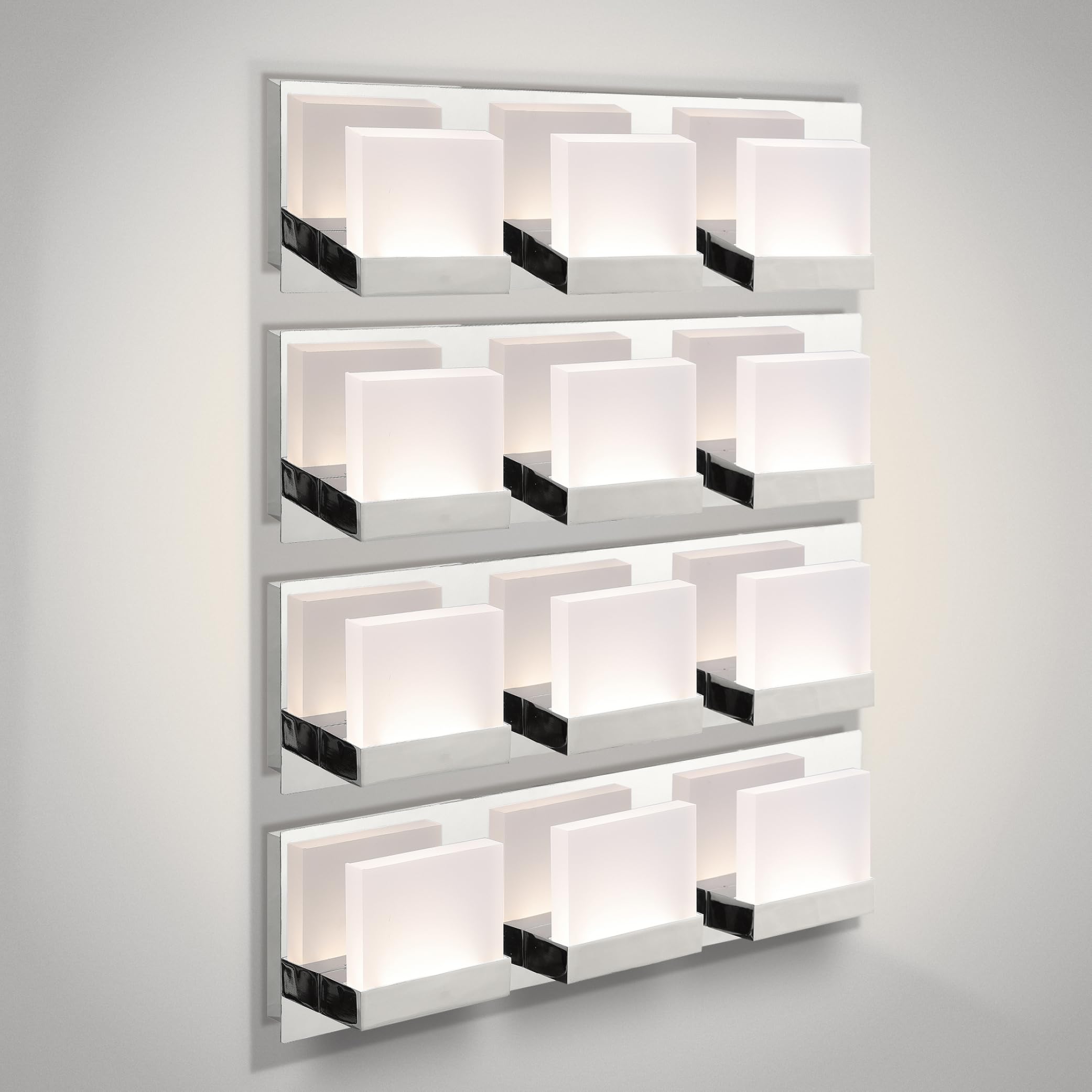 ASD LED Bathroom Vanity Light Fixture, 3 Lights, Dimmable, ETL Listed, 15W, 850LM, 3000-5000K, Chrome, 18 Inch