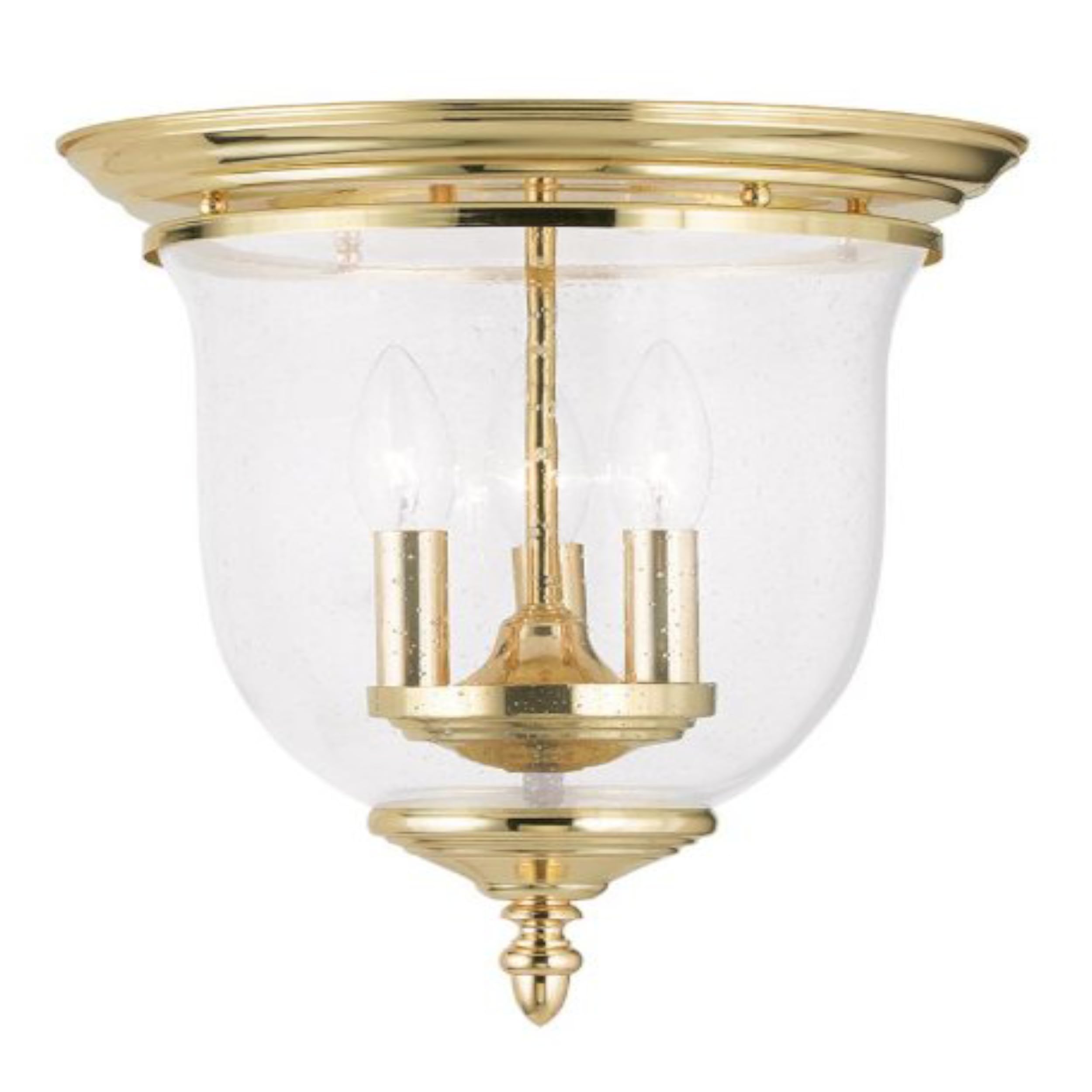 Livex Lighting 5024-02 Traditional Three Light Ceiling Mount from Legacy collection in Brass-Polished/Cast finish,