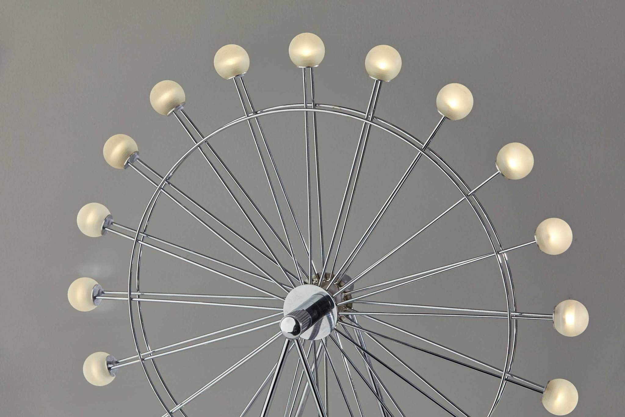HomeRoots 22in LED Table Lamp, Off White Metal Base, Acrylic Globe Shade, Model HRF-372849