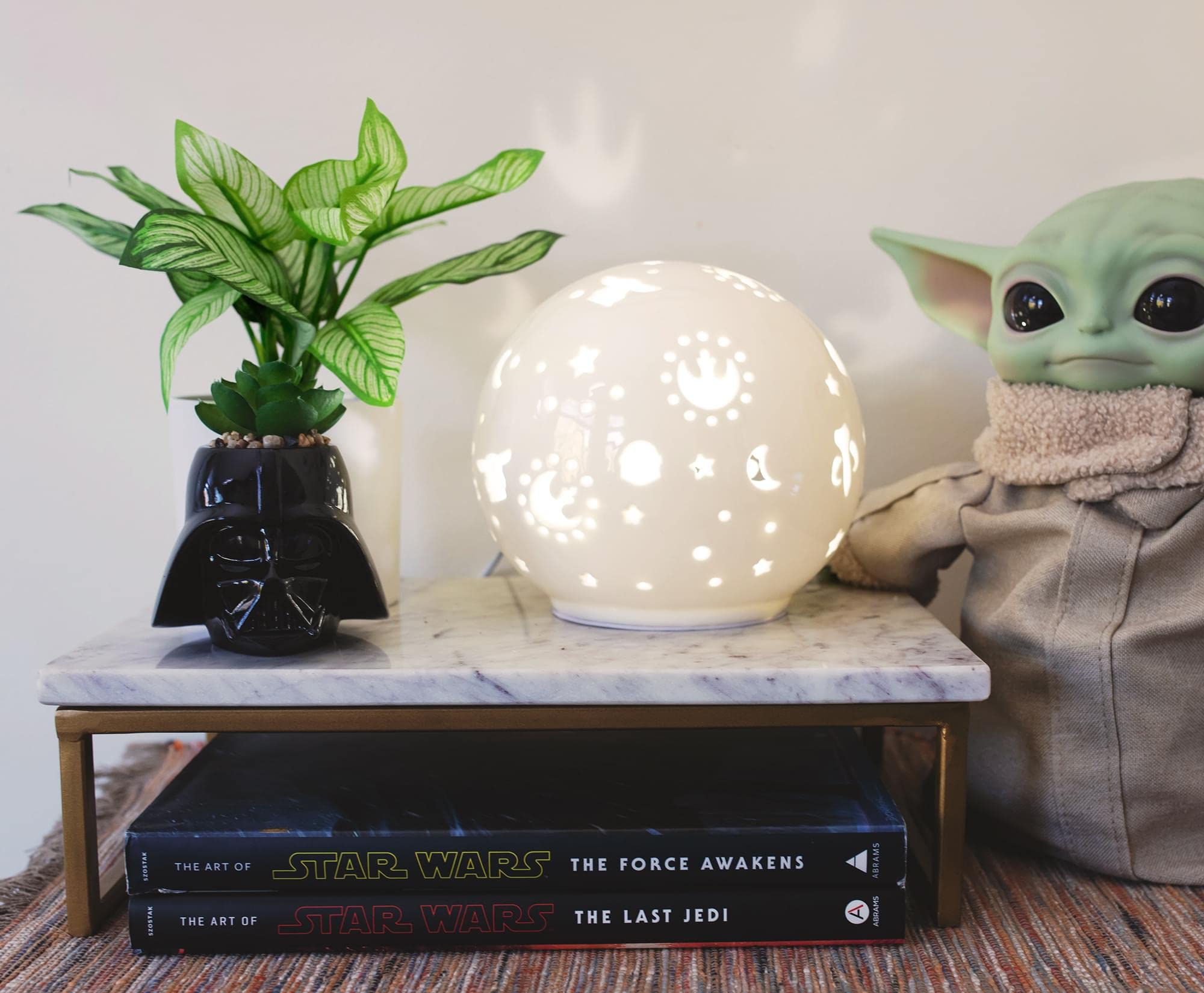 Star Wars: The Mandalorian Grogu Ceramic Mood Light | Nightstand Table Lamp With Led Light For Bedroom, Desk, Living Room | Home Decor Room Essential | Movie Gifts And Collectibles | 6 Inches Tall