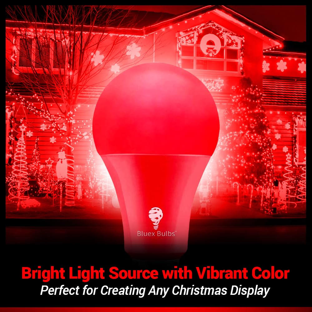 Bluex Bulbs LED A21 Red Light Bulbs, 15W (120W Equivalent), 2 Pack, E26 Base, Ideal for Party and Home Lighting