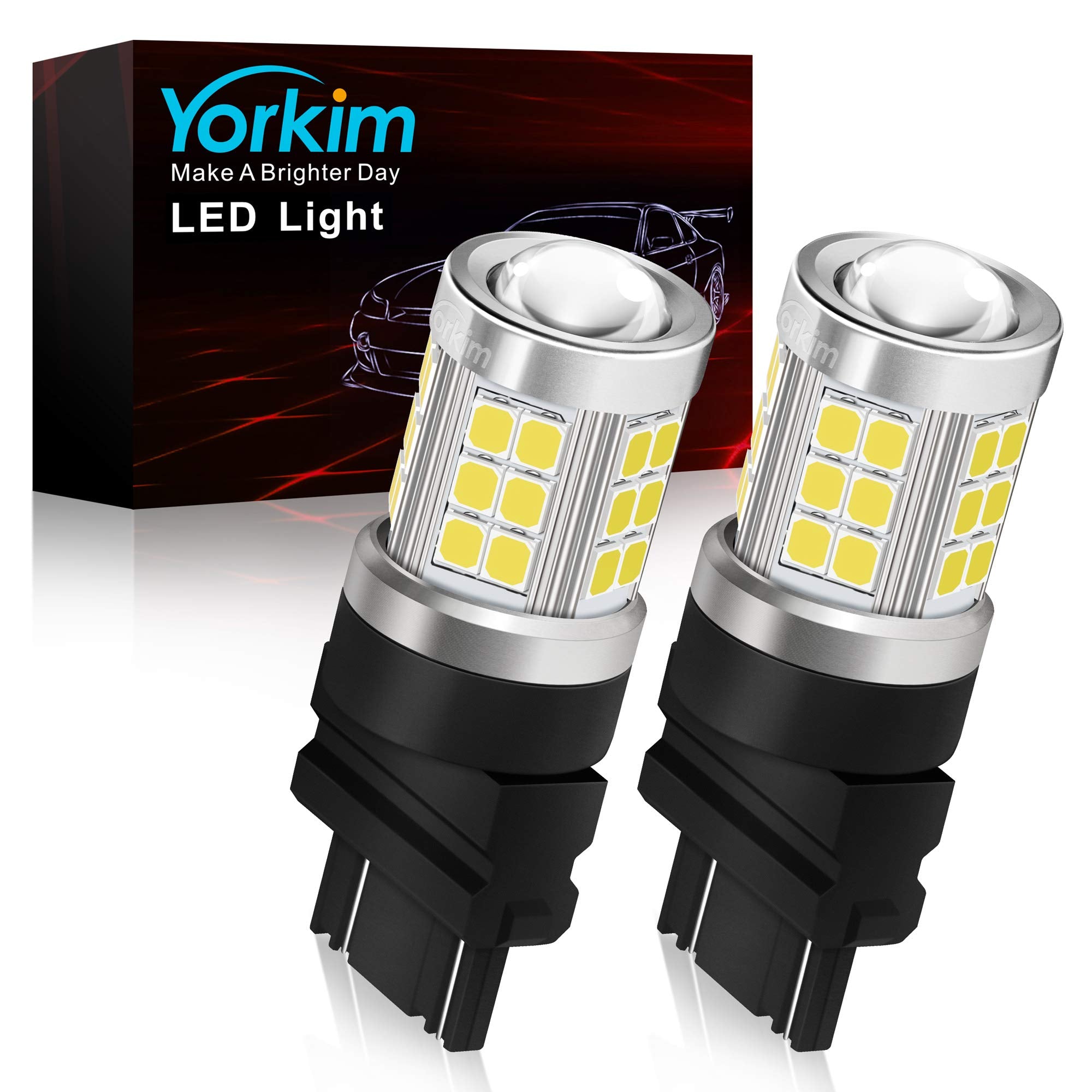 Yorkim 3157 Led Bulb, Super Bright 3156 Led Bulb 3056 3057 4157 Bulb Led 3157 Replacement For Led Reverse Blinker Brake Tail Lig