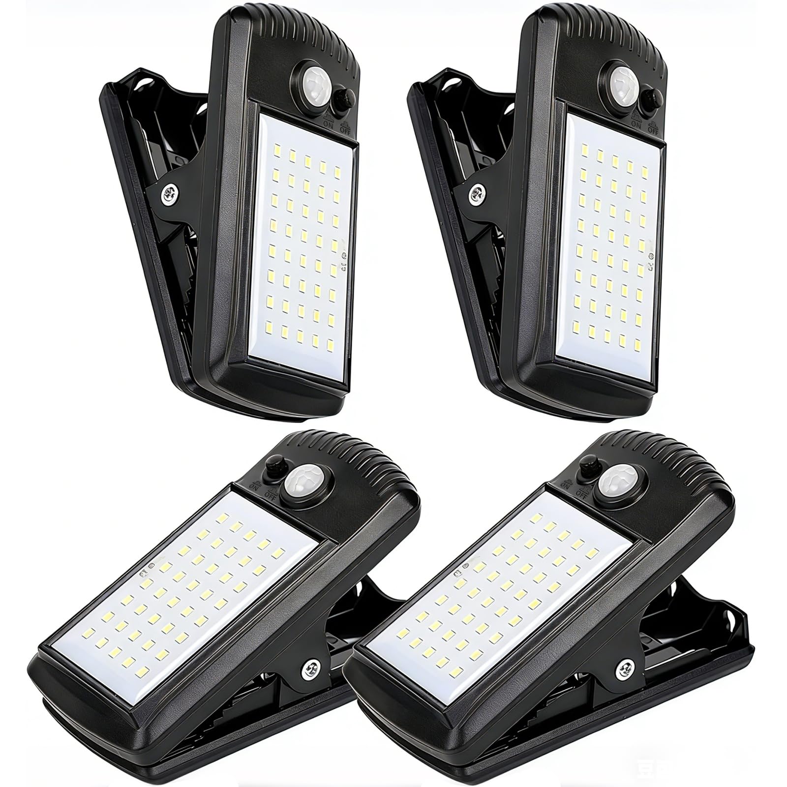 YJFWAL 4 Pack Solar Lights Outdoor 40 LED 3 Modes Clip on Lights Outdoor Solar Security Light Solar Motion Sensor Lights IP 65 W