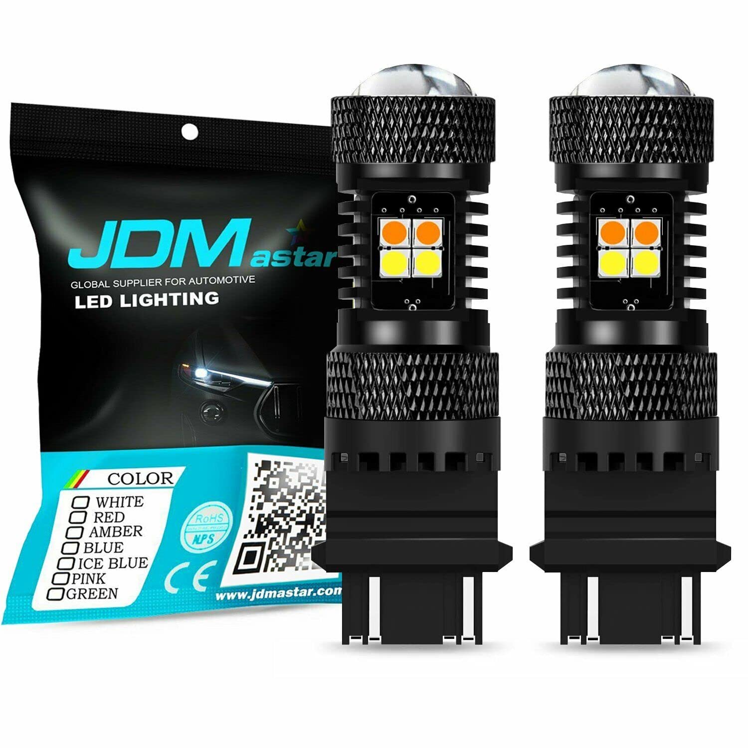 Jdm Astar Extremely Bright 3030 Chipsets White/Yellow 3157 3155 3457 4157 Switchback Led Bulbs With Projector For Turn Signal Li
