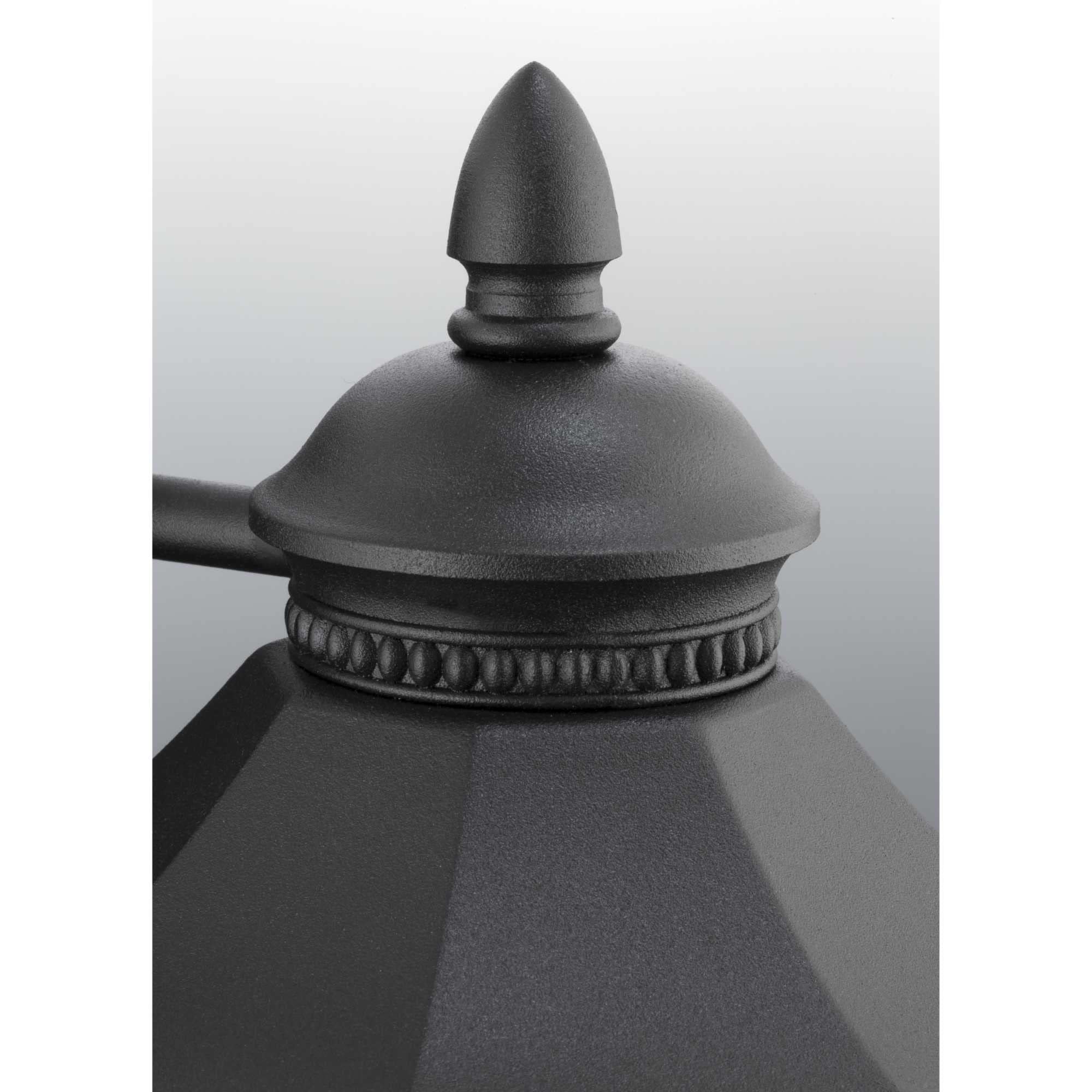 Progress Lighting 1-Light Outdoor Wall Lantern, Clear Water Glass, Textured Black, Aluminum, 55in, Model P6070-31