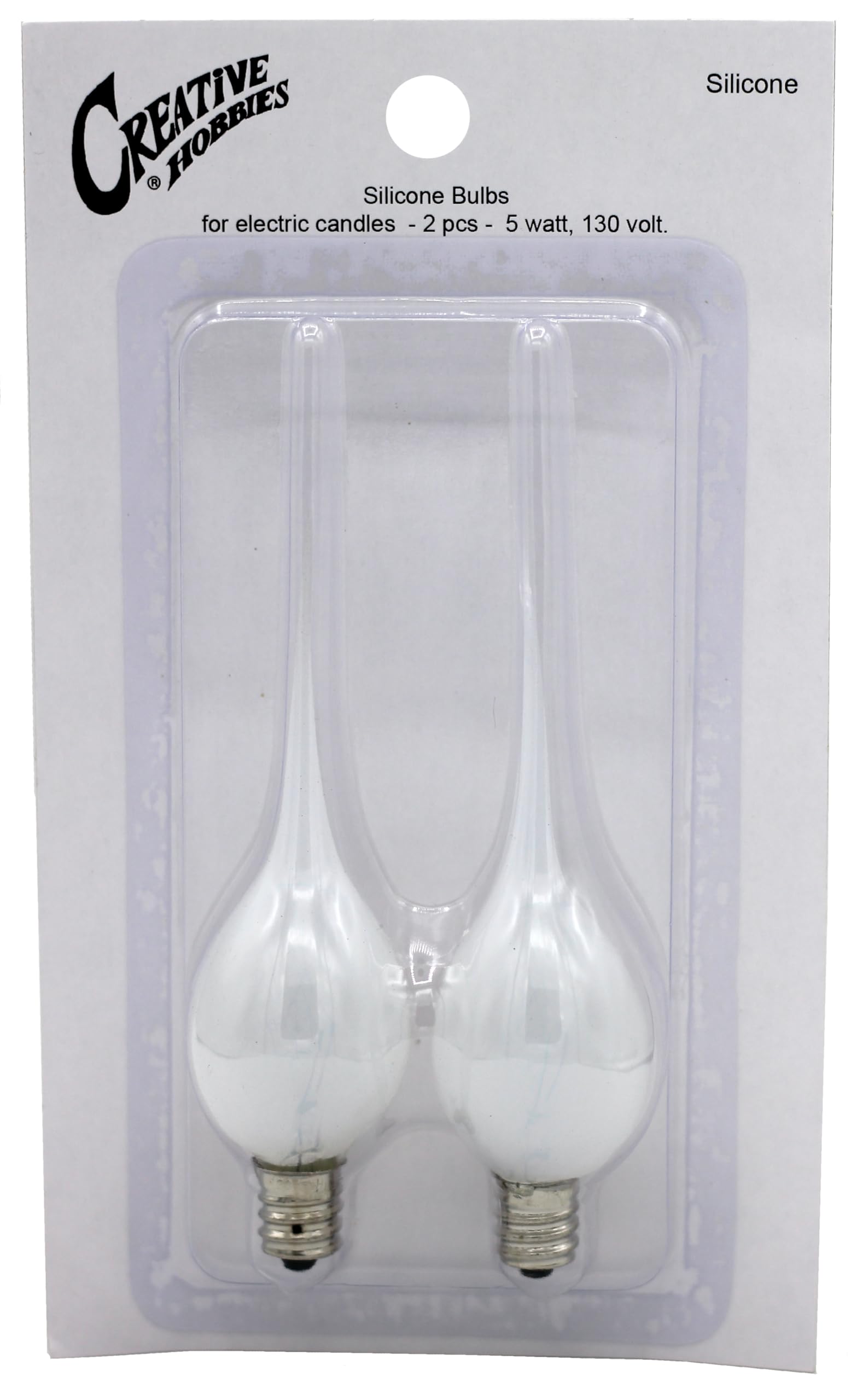 Creative Hobbies Silicone Dipped Candle Lamp Bulbs - 5W Replacement, White, 24 Count, Model BRS 1016