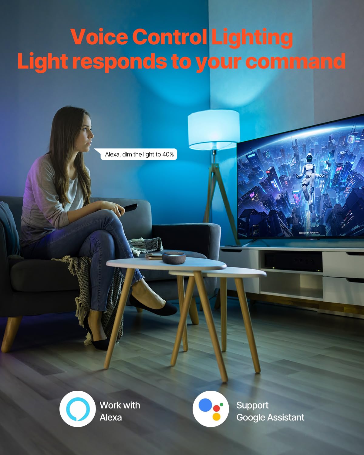 VEVOR Smart Light Bulbs, A19 E26 Smart Bulb That Work with Alexa & Google Assistant, WiFi & Bluetooth LED Light Bulbs with RGB C