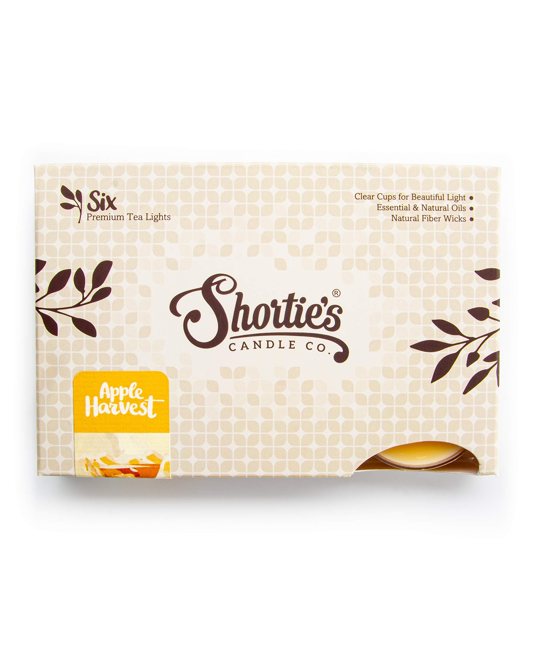 ShortieS Candle Company Apple Harvest Tealight Candles - 24 Highly Scented Beige Tea Lights, Paraffin Wax, Made In Usa, Model 46226