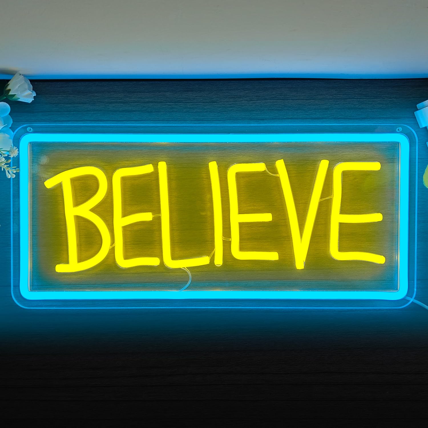Ted Believe Lasso Neon Sign for Bedroom Dimmable Neon Light Signs Believe Neon Led Signs for Wall Decor Living Room Bar Pub Game