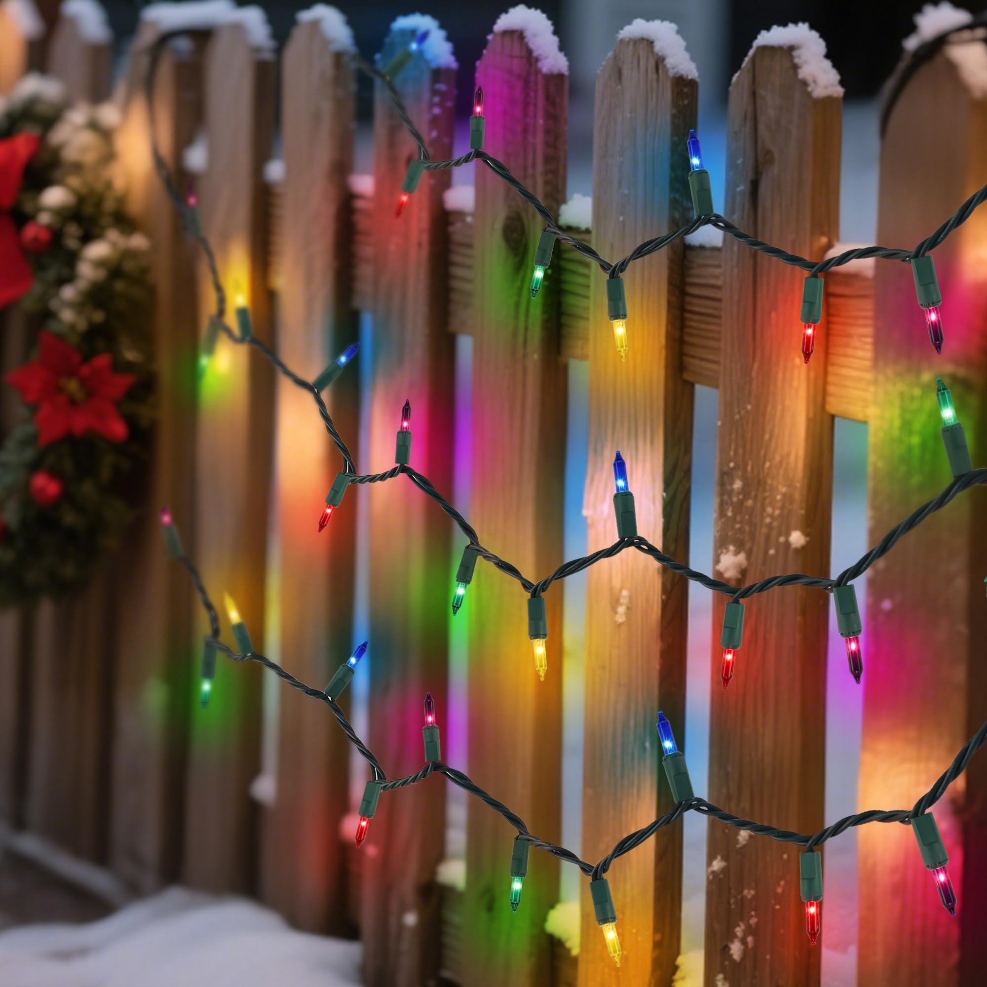 Watereem Multicolor Christmas String Lights  100 Count  Incandescent Mini Christmas Lights  Connectable Xmas Tree Light For Indoor Outdoor Garland Birthday Holiday Wedding Festival Party