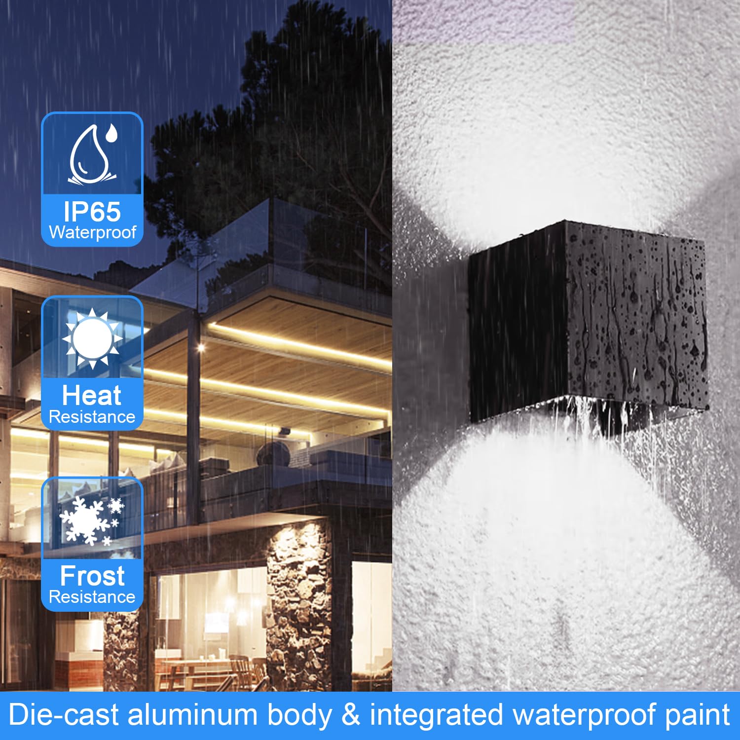 Juyace LED Wall Sconce 20W Outdoor Lighting, Adjustable Black Aluminum, IP65, 6000K, 4 Pack for Porch, Patio, Garage, Garden