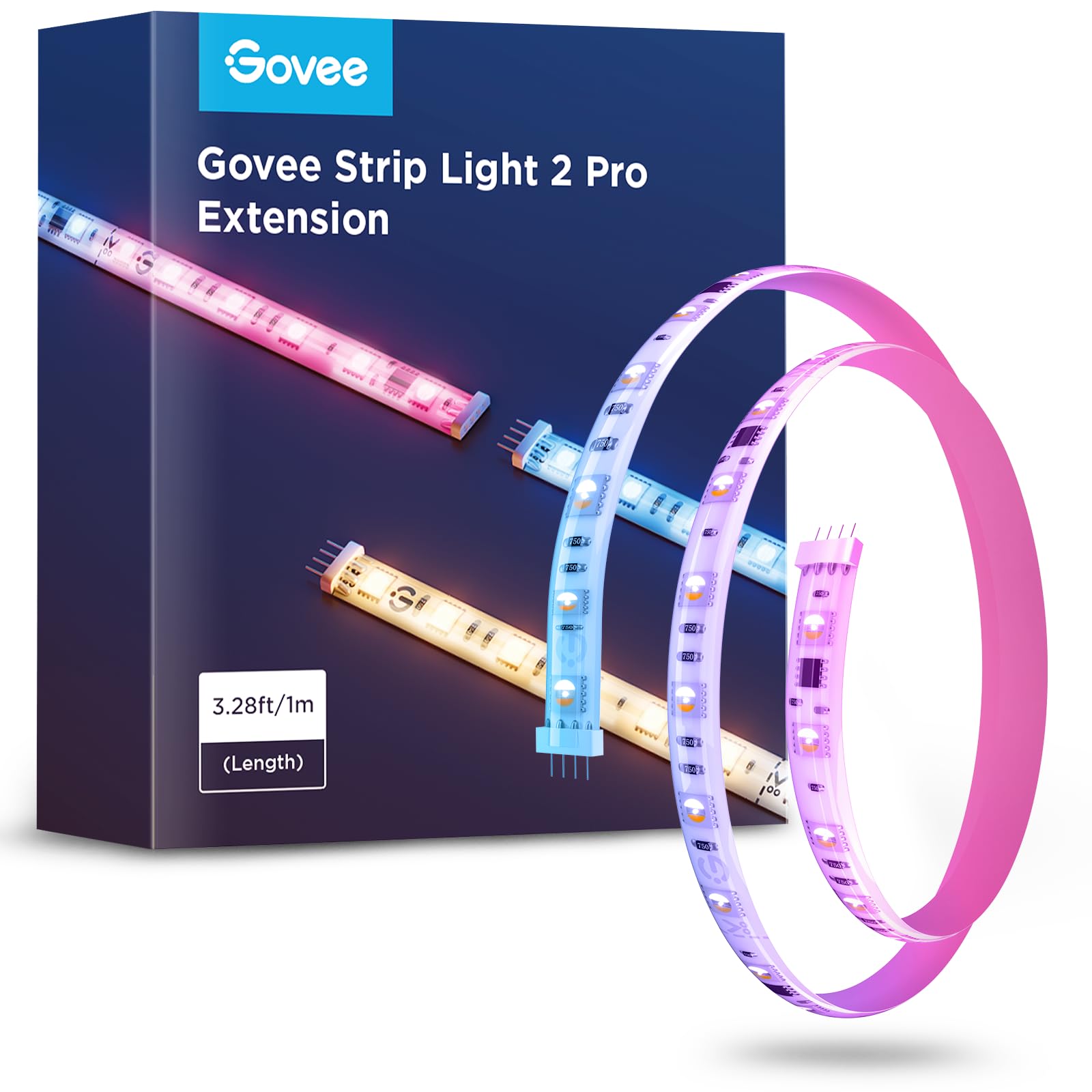 Govee RGBIC Band Light 2 Pro  3.28ft LED Lights Extension Without Plug  DIY Multiple Colors on One Line  Smart LED Band Lights for Bedroom  Studio  Cabinet  Upgraded RGBICWW  Home Decor
