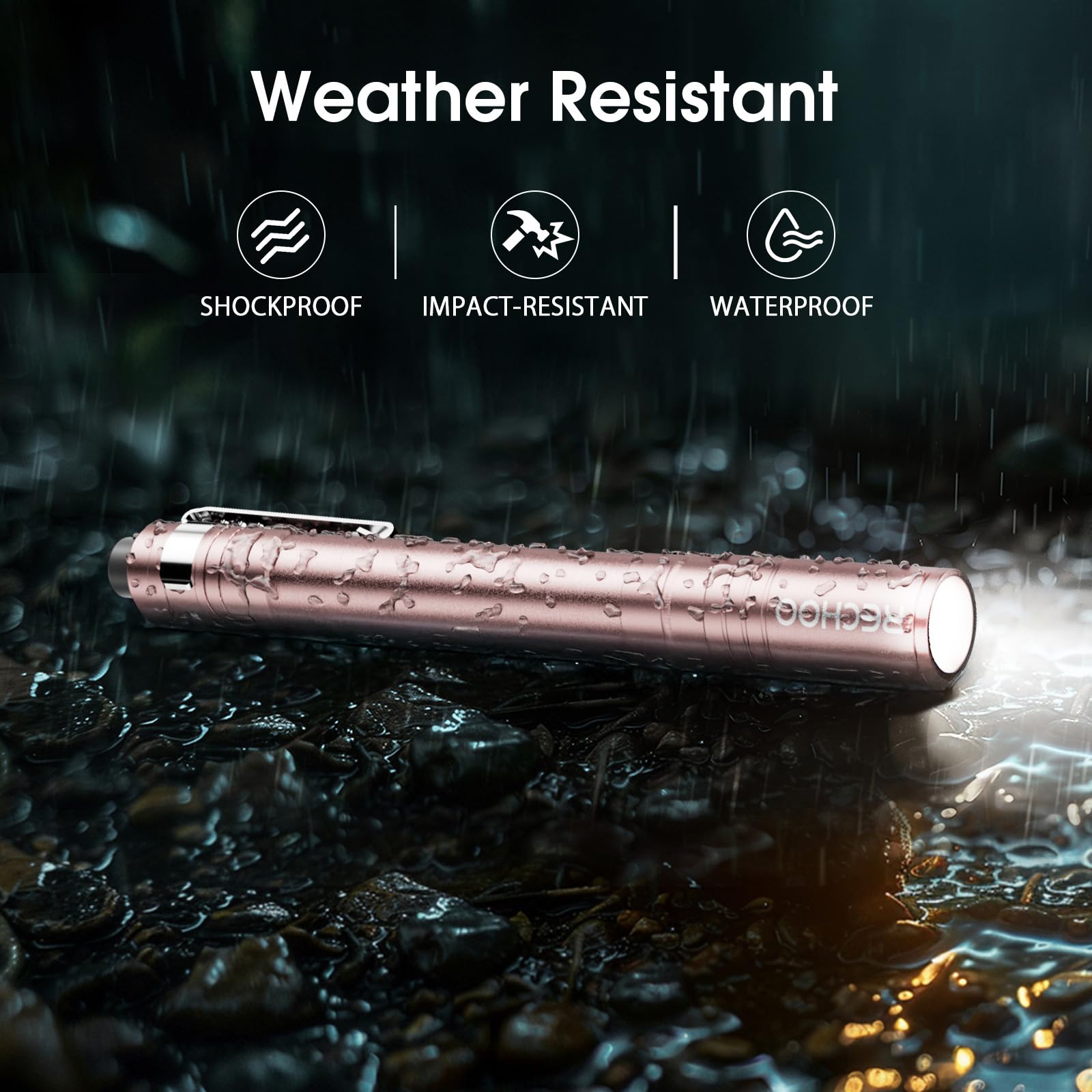 Rechoo Led Pen Light 4 Pack, Lightweight, Small Bright Pen Flashlight With Clip, Waterproof Portable Pocket Flashlight For Home,