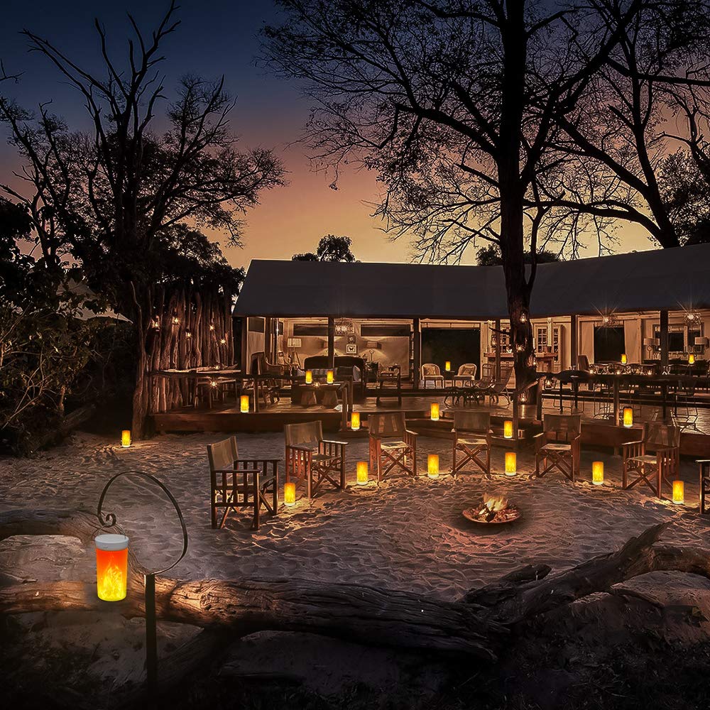 Cfgrow Led Flame Effect Light - Usb Rechargeable, Waterproof, Dimmable Lantern For Halloween Decor