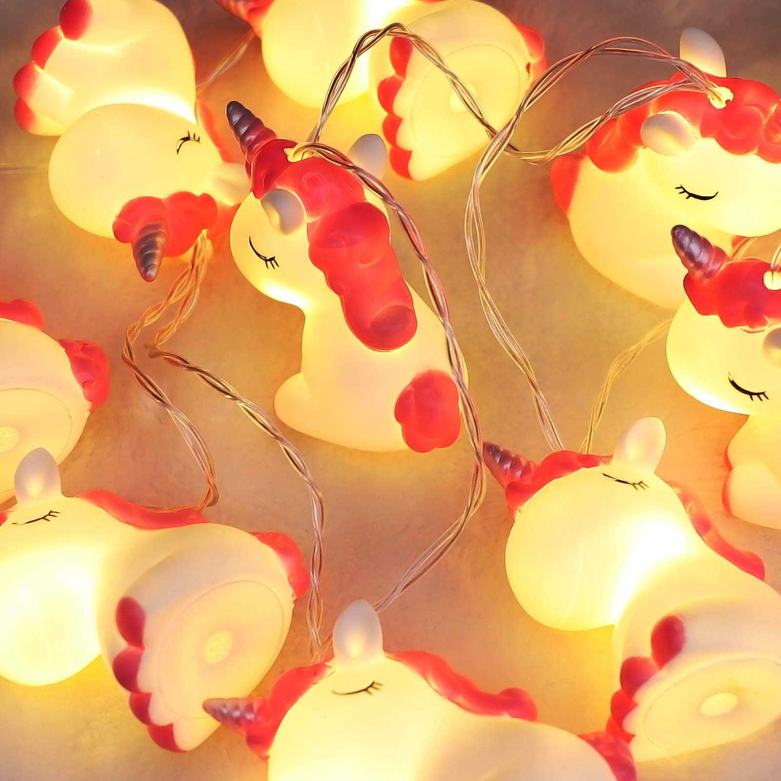 Acelist 20 Led Unicorn String Lights For Holiday Lights Wall Window Tree Decorative Lights Party Yard& Garden Kids Bedroom Children'S Room Living-Room Dorm Decor