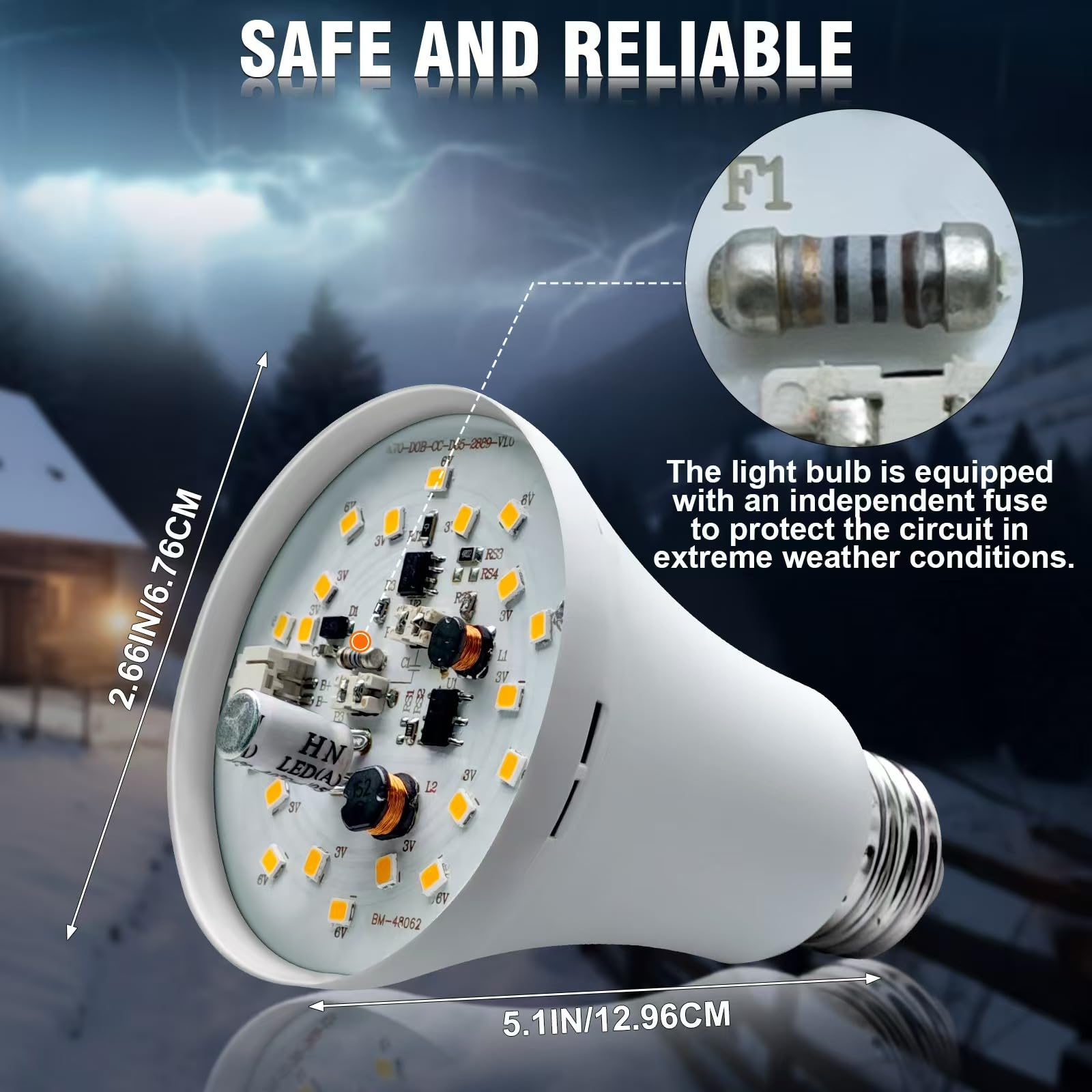 Scheinenda Rechargeable Emergency Light Bulbs, Soft White 3000K, Battery Operated, 9W E26/E27, 2 Pack