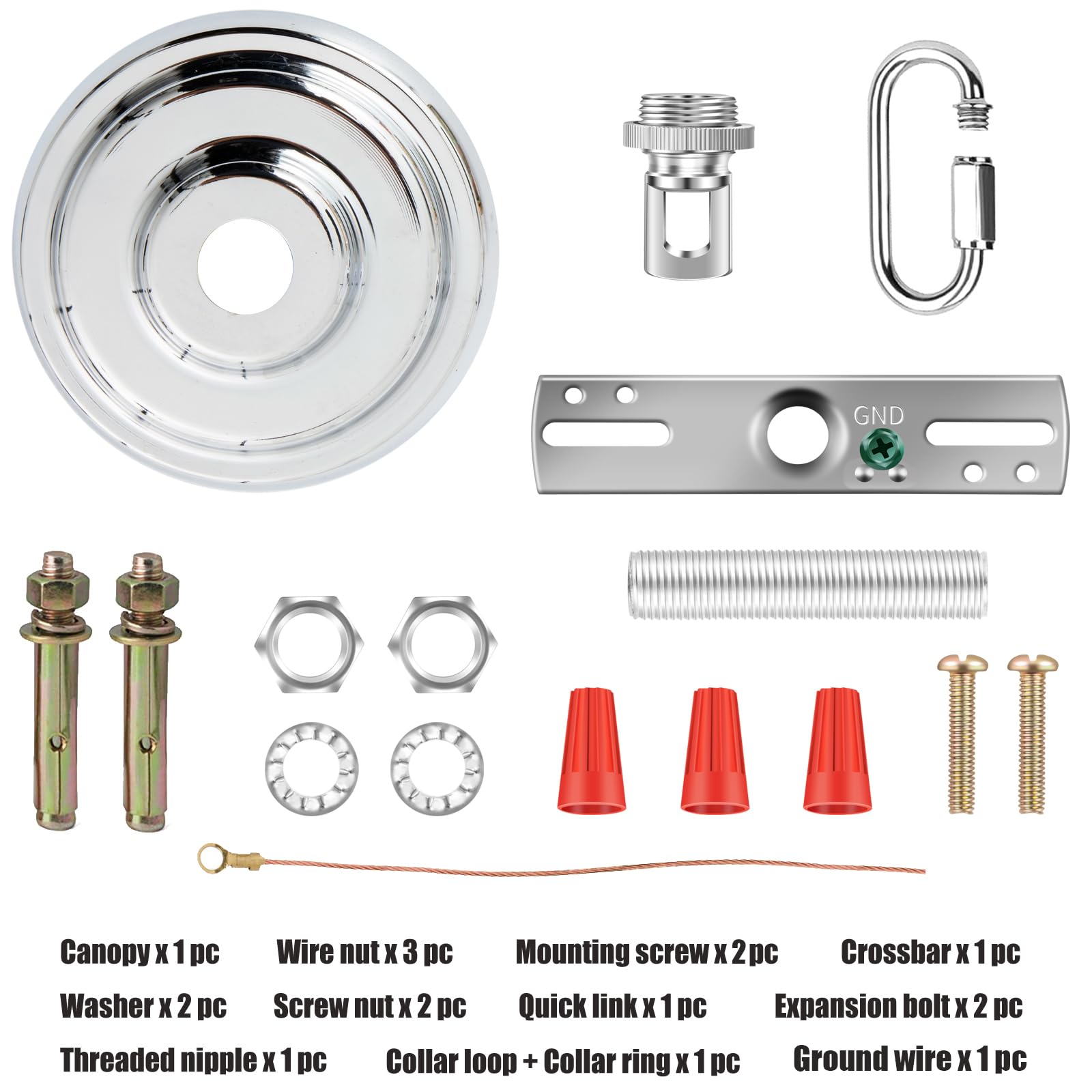 MAYOMAJO Light Canopy Kit, 6 Inch Alloy Steel Replacement Cover Plate, Chrome, Model X-CR-6 for Chandelier, Pendant, Ceiling Fan