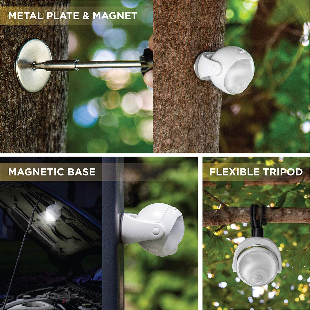 Limitless Innovations Lumenology Portable LED Motion Sensor Light - 148 Lumens, 13 ft Range, Flexible Tripod Base, White