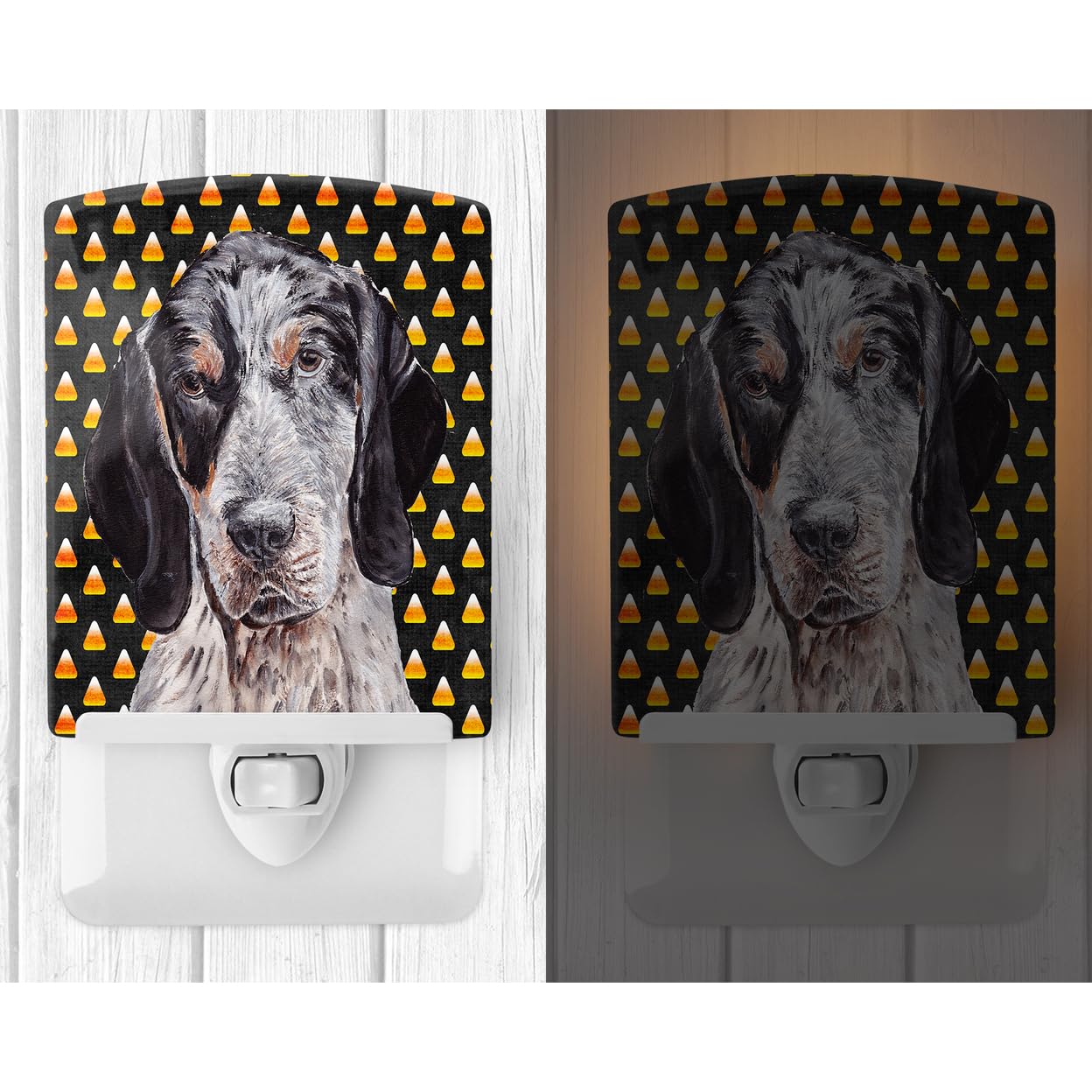 Carolines Treasures Ceramic Night Light, Blue Tick Coonhound, 6x4x3in, Model SC9649CNL, UL-Certified, Multicolor