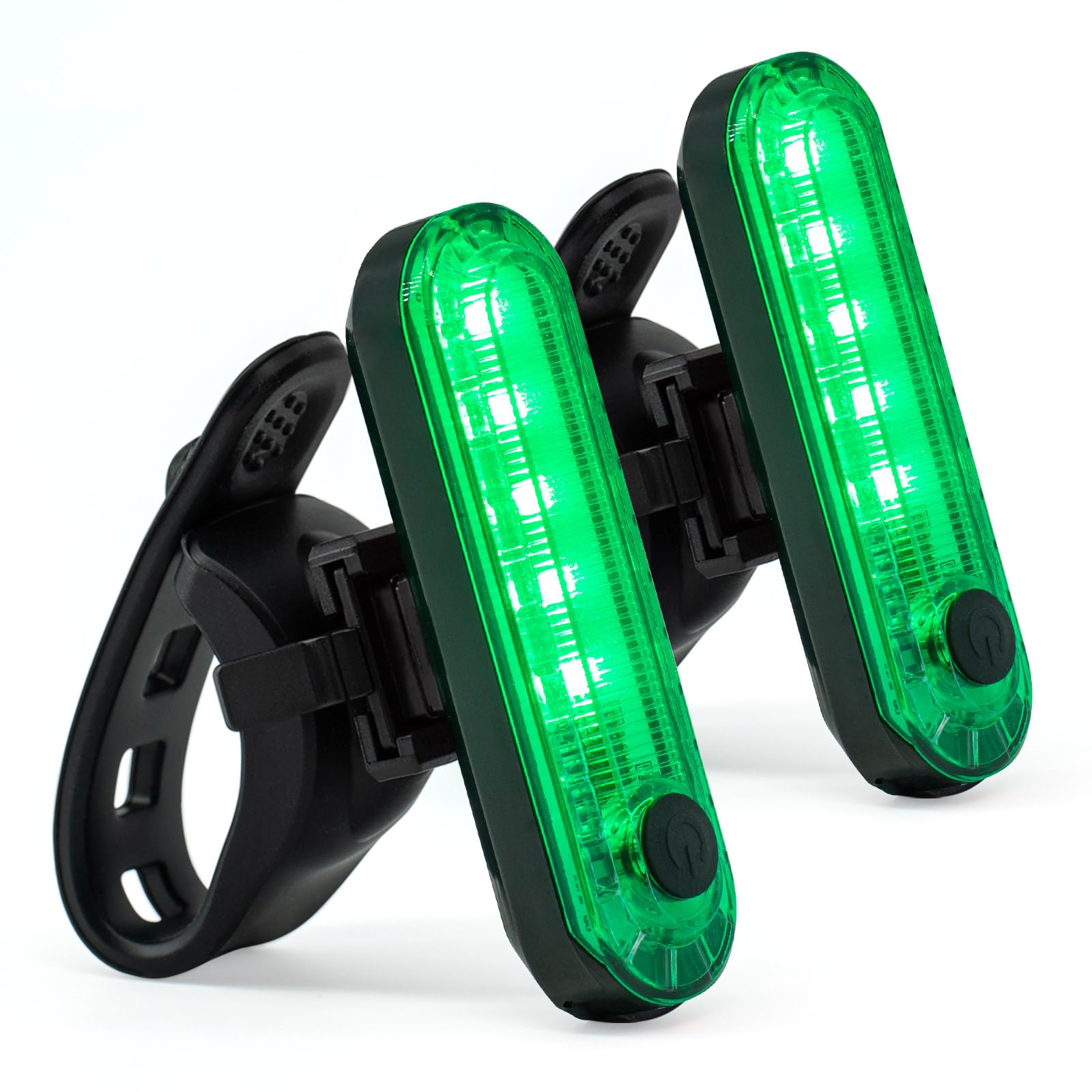 Green Bike Tail Light Rechargeable 2 Pack, Rear Bike Light for Night Riding, Back Bicycle Taillights with Great Battery Life, Ea