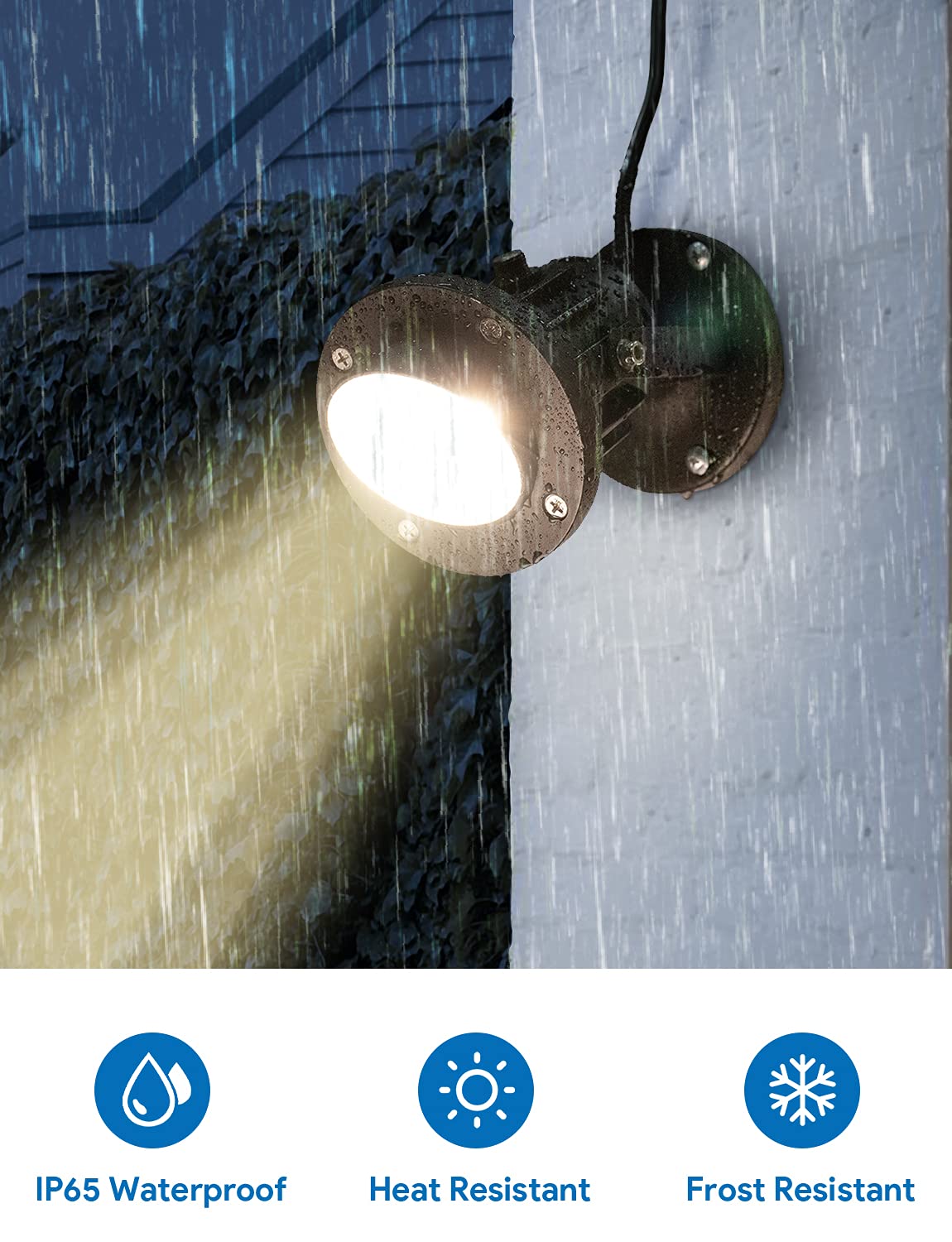 Sunvie 20W Led Spotlight With Photocell Sensor, Waterproof 3000K Warm White For Outdoor Lighting