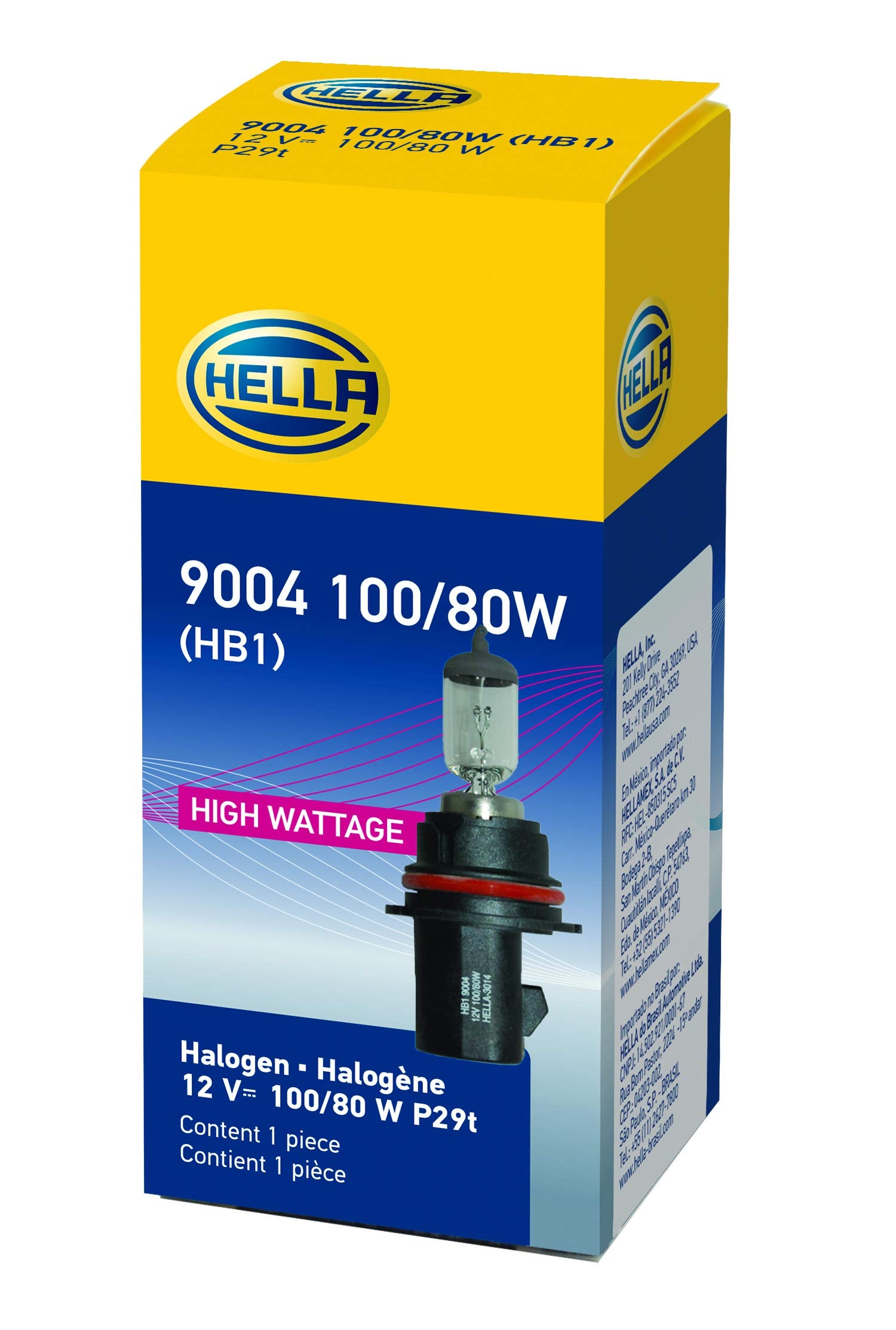 Hella 9004 High Wattage Bulb, 100/80W, 12V, Multi Color