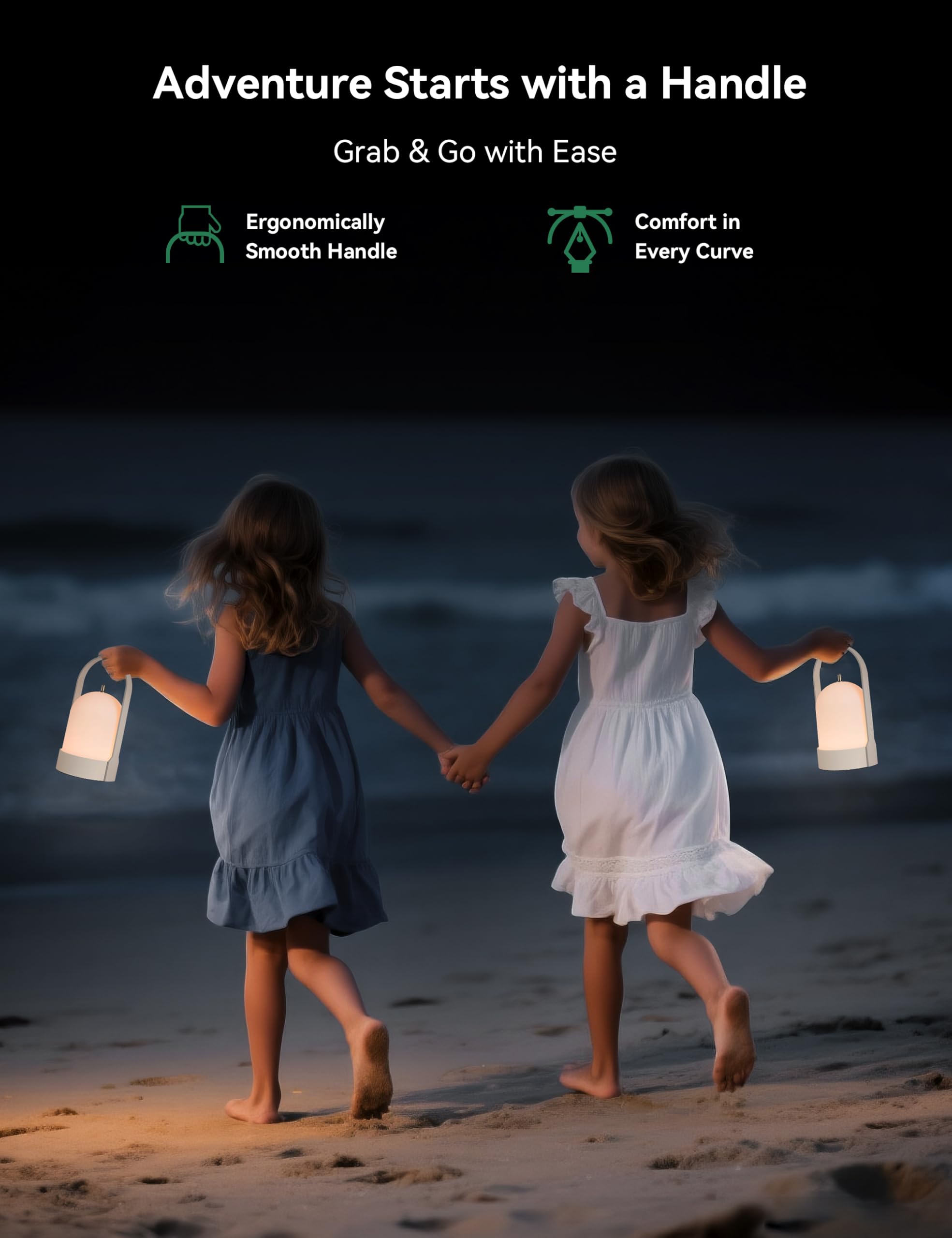 Tubicen Portable LED Lantern Table Lamp with Handle, Battery Operated Rechargeable Cordless Lamp for Table, 4-Level Touch Dimmab