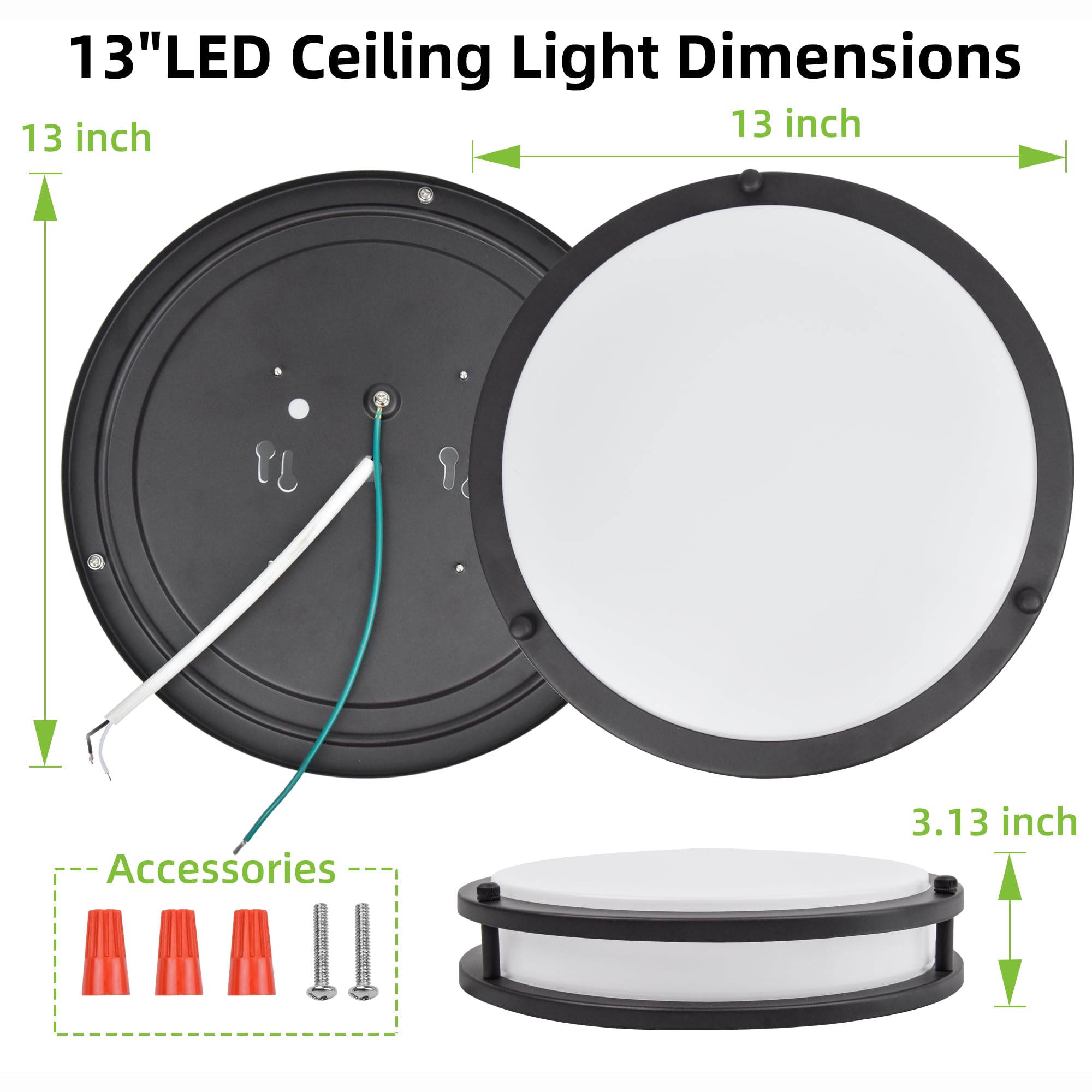 13 Inch Flush Mount Led Ceiling Light Fixture, 2700K/3000K/3500K/4000K/5000K Adjustable Ceiling Lights, Oil Rubbed Bronze Saturn