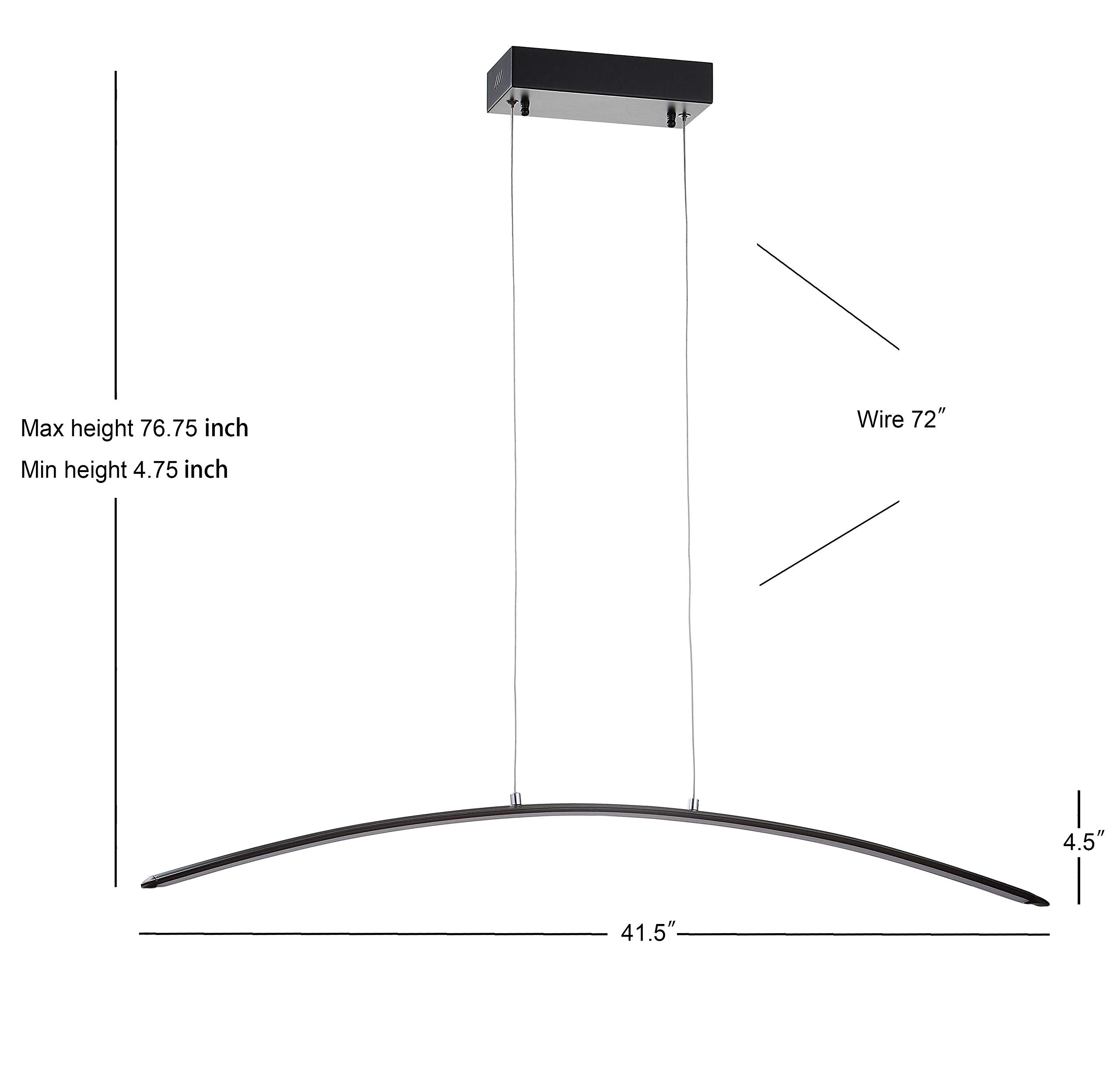 JONATHAN Y Roxanna 41.5in Dimmable LED Linear Pendant Light, Metal, Black, Model JYL7012B