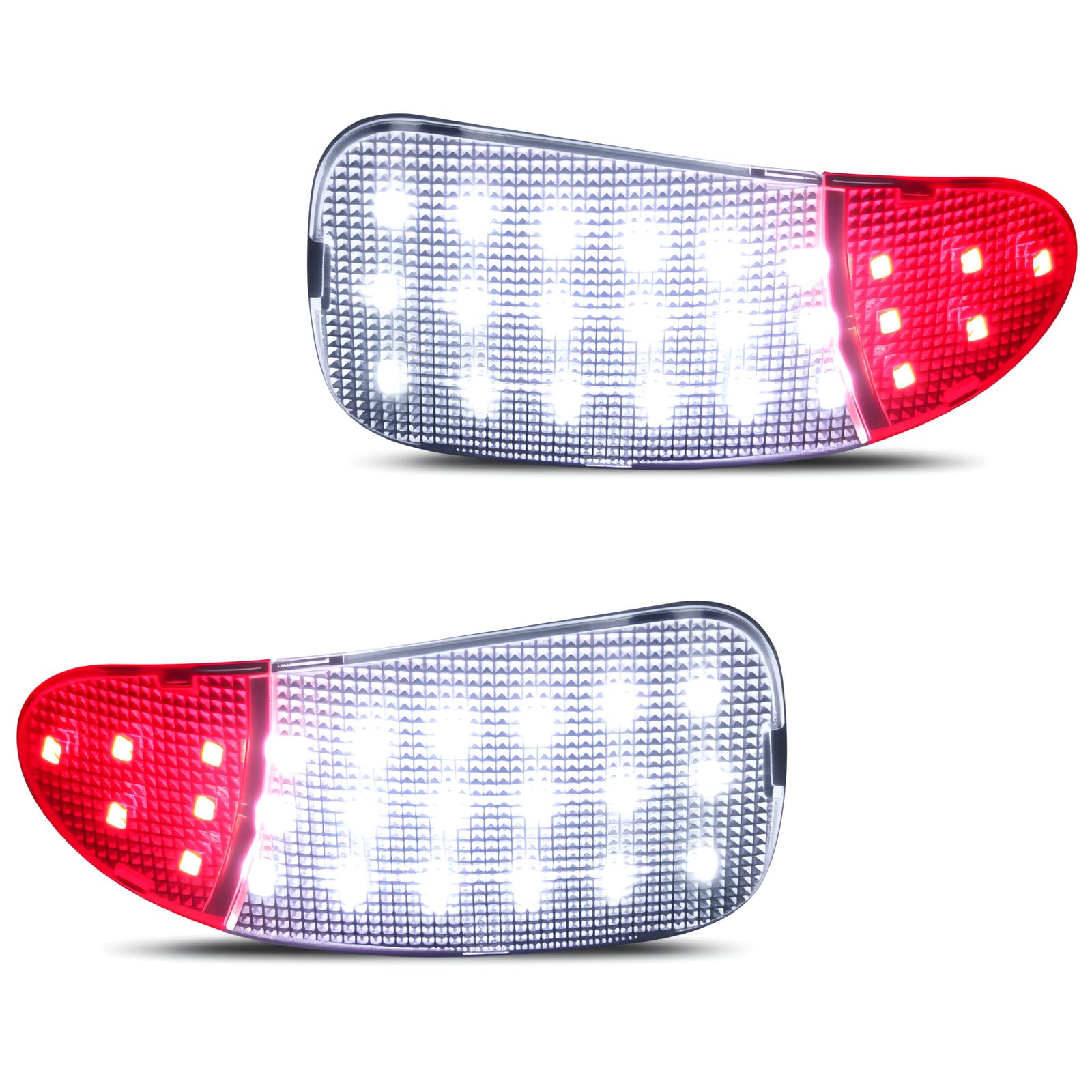 D-Lumina LED Door Panel Light Courtesy Door Light Interior Step Lights Assembly Replacement Compatible with 1997-2003 Fo-rd F150 and 1997-1999 F250  Side Door Panel Lights White & Red Pack of 2