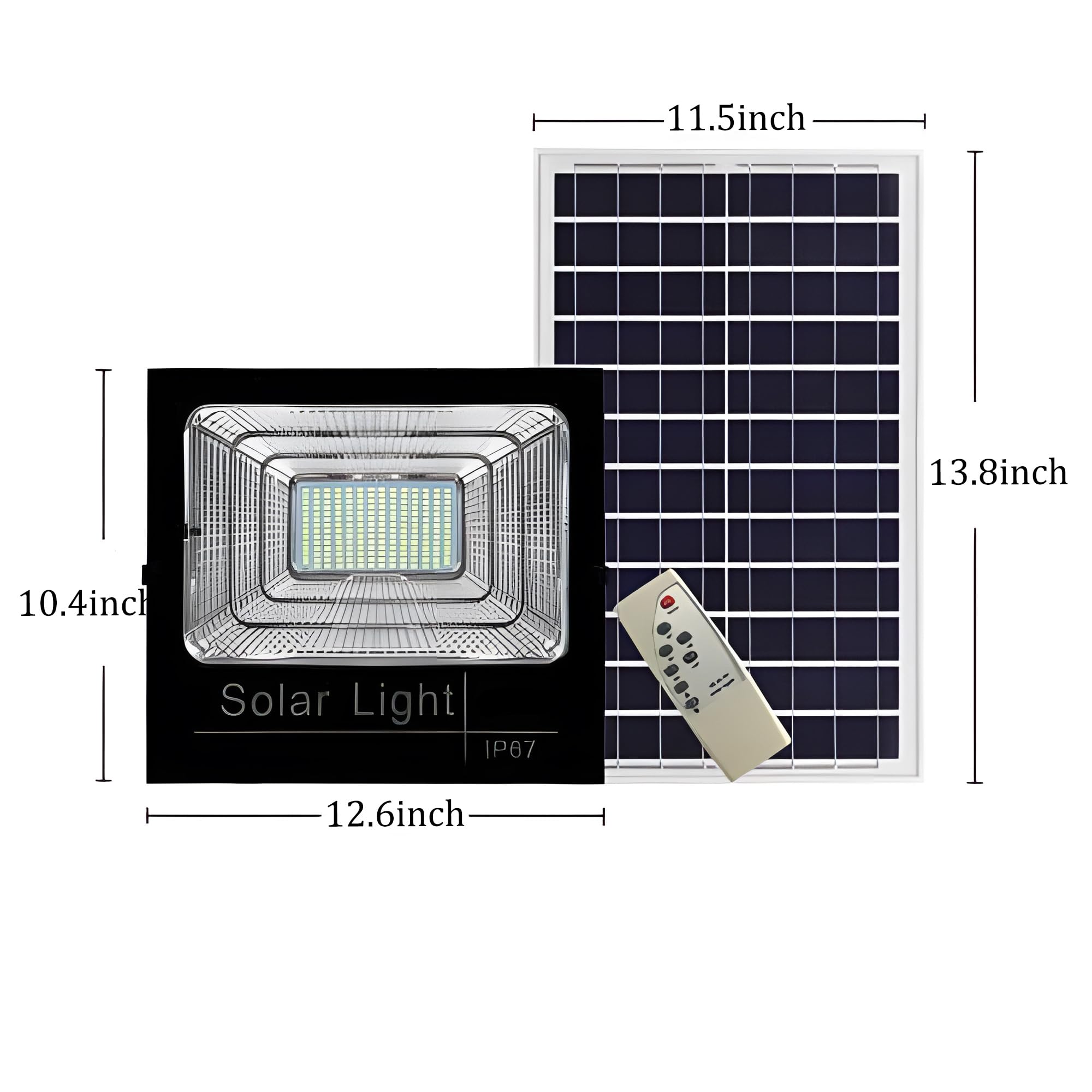 DuBom Solar Flood Light 100W-800W, IP67 Waterproof, Remote Control, Dusk to Dawn, Silver/Blue/Black, Model 400W
