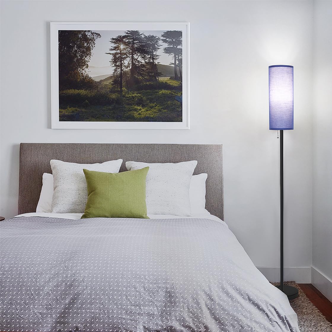 Coucrek Floor Lamp - Modern Standing Pole Lamp, Metal, 3 Color Temperatures, Blue, Model F036-B, Ideal for Living Room, Bedroom, Office