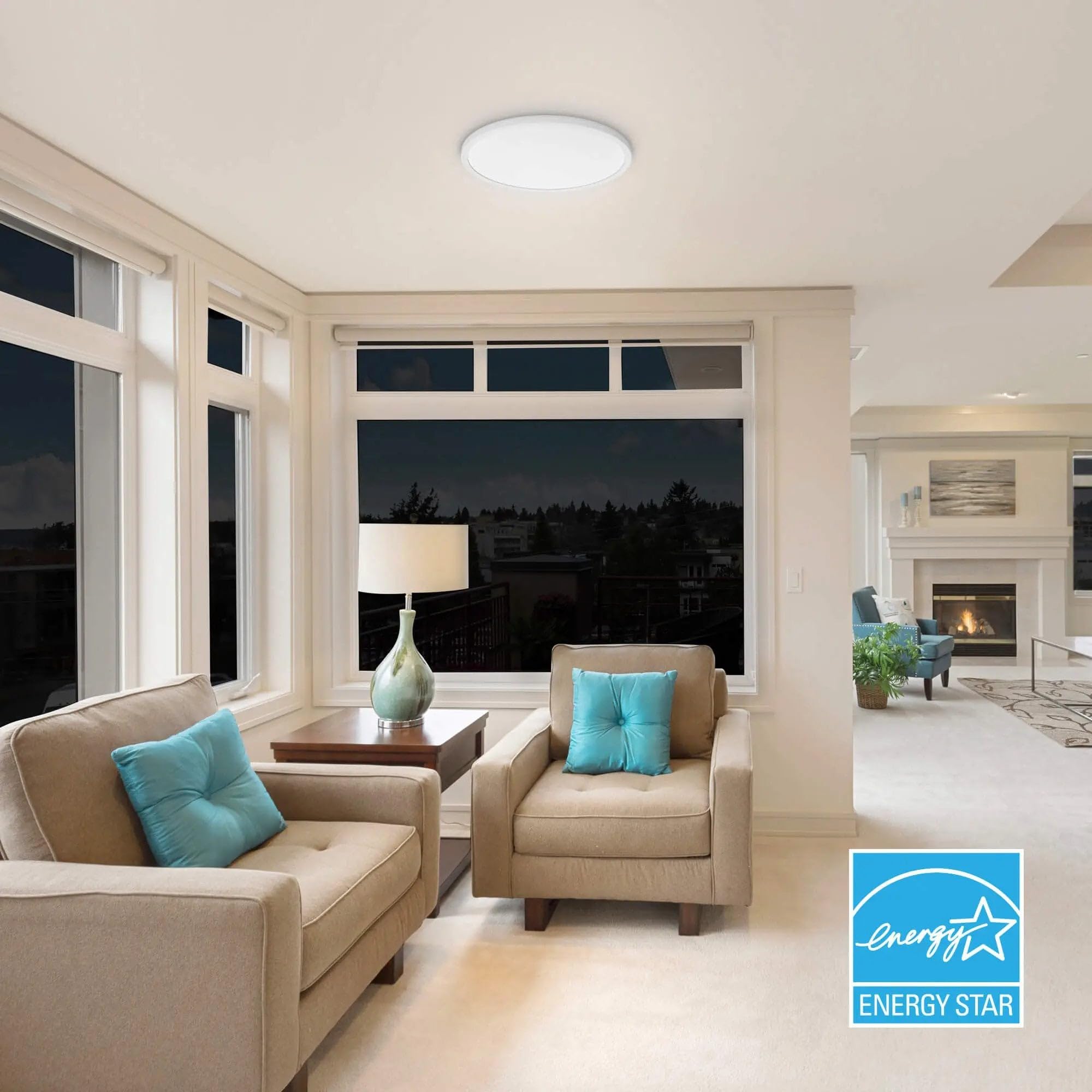 Koda | 15'' Close To Ceiling Lights Fixture With Adjustable Color, Dimmable, Adjustable Color Temperature, Bright 1600Lumens Led