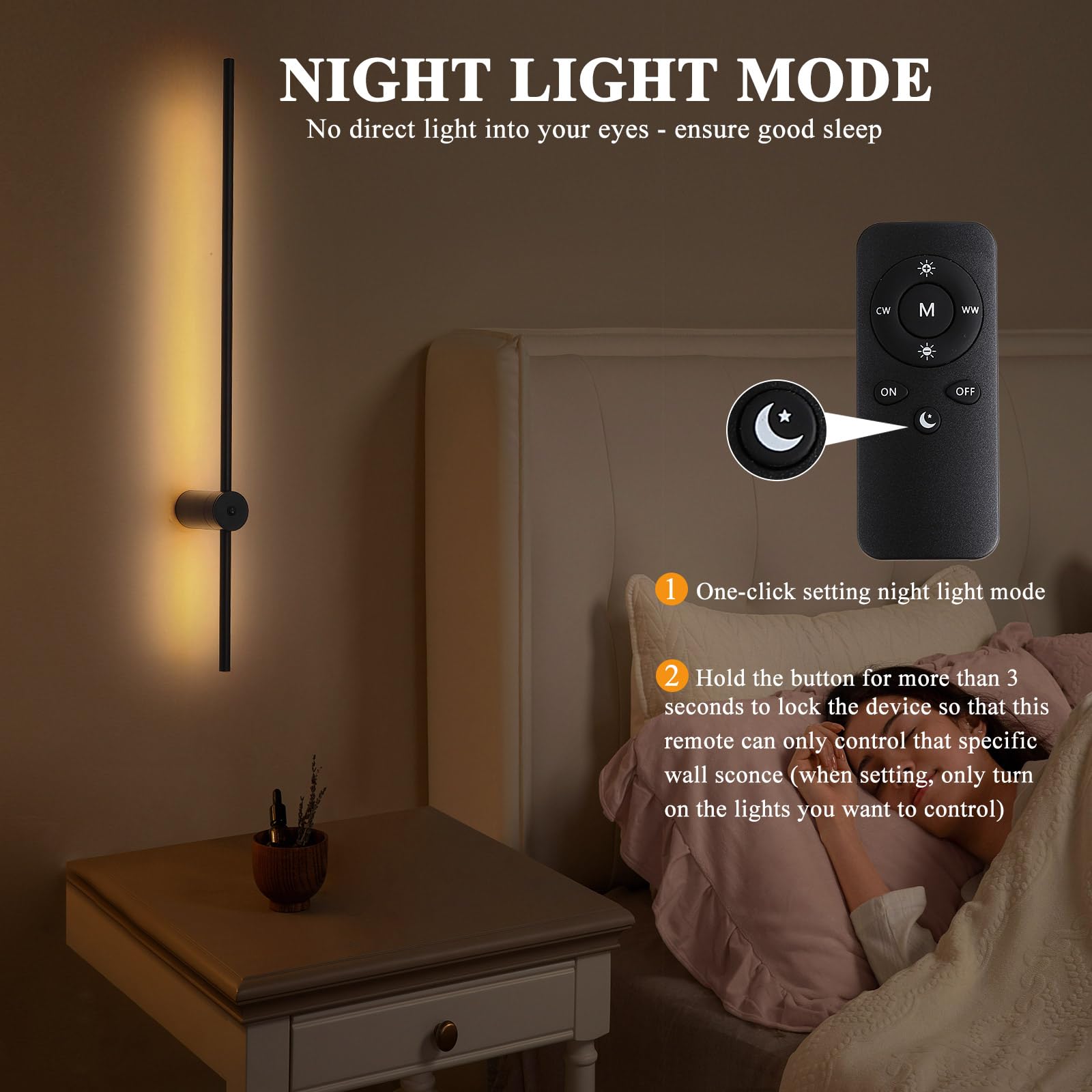Battery Operated Wall Sconces Set Of Two With Remote Control; 40 Inch Rechargeable Wireless Dimmable Wall Lights; Black Cordless Wall Sconce For Living Room Hallway Bedroom 2 Pack