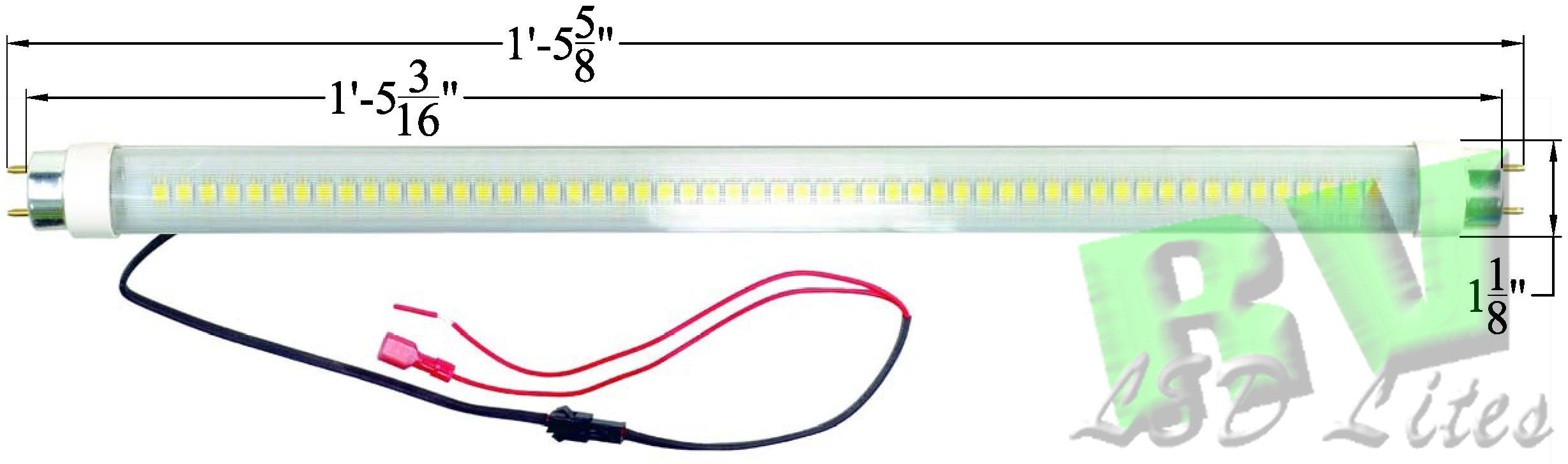 AP Products T8-18 LED Replacement Fluorescent Tube - 18-Inch, Copper, Ballast Bypass