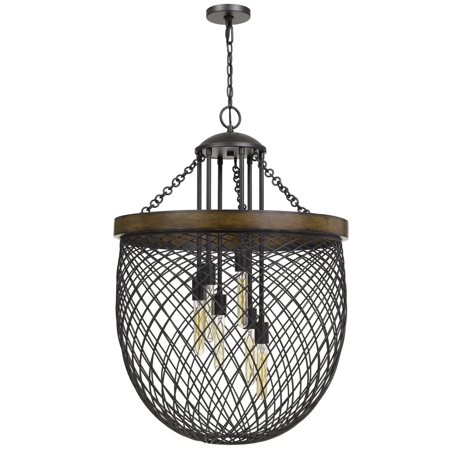 Cal Lighting FX-3718-6 Transitional Six Light Chandelier from Marion Collection in Bronze/Dark Finish, 26.00 inches
