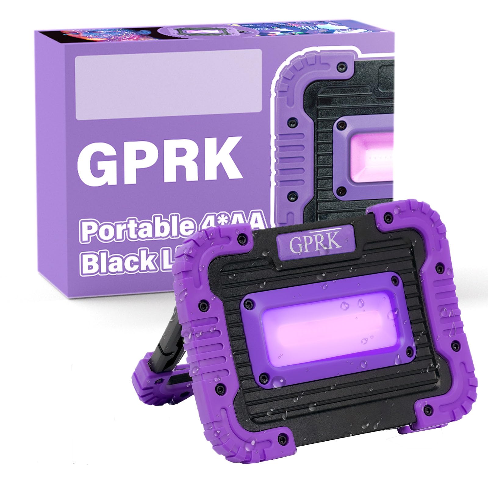 Gprk 20W Led ?????????? ??????????, Battery Operated Black Light For Halloween Party, Glow In The Dark,Body Paint, Fluorescent Poster, Neon Glow Party