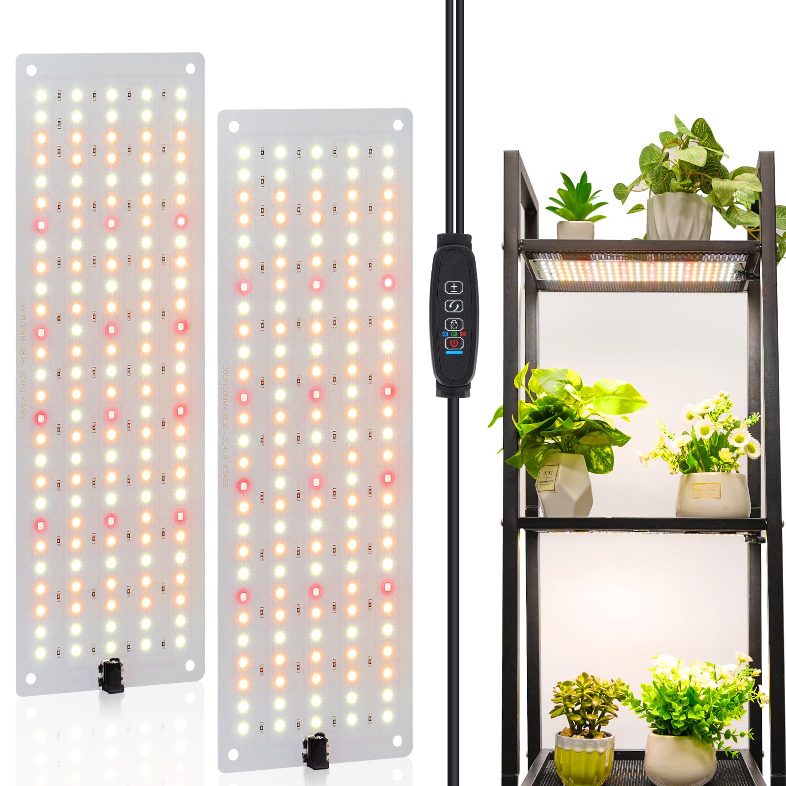 Lbw Plant Grow Light  Full Spectrum Plant Light For Indoor Growing  270 Leds Growing Lamp With Auto On/Off Timer 4/8/12H  3 Lighting Modes  10 Dimmable Levels  2 Pack