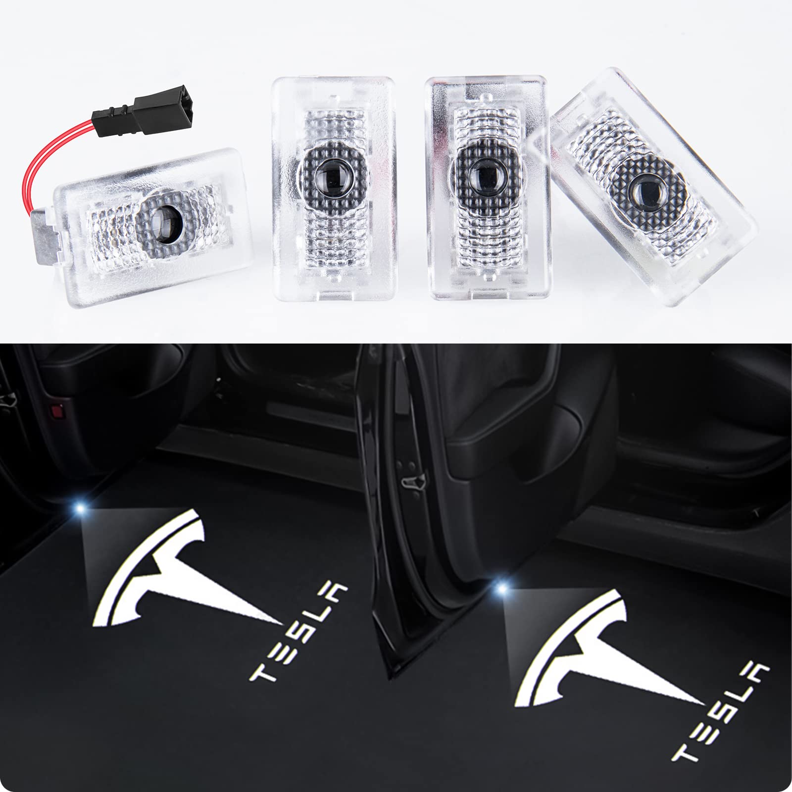 Motrobe For 2016-2023 Tesla Model Y Model 3 Model S, 2016-2021 Model X Integration Ultra-Brights Step Led Puddle Door Lights Nev