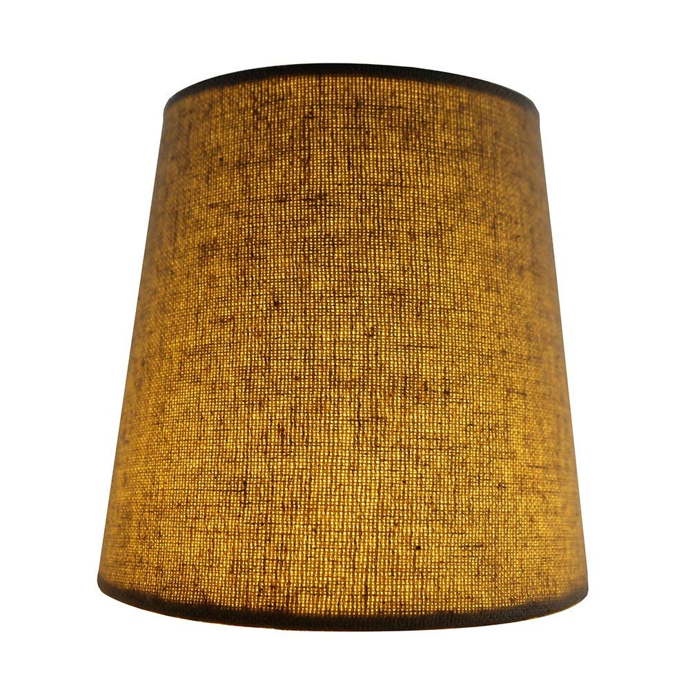 Meriville Set Of 5 Natural Linen Clip On Chandelier Lamp Shades, 4-Inch By 5-Inch By 5-Inch